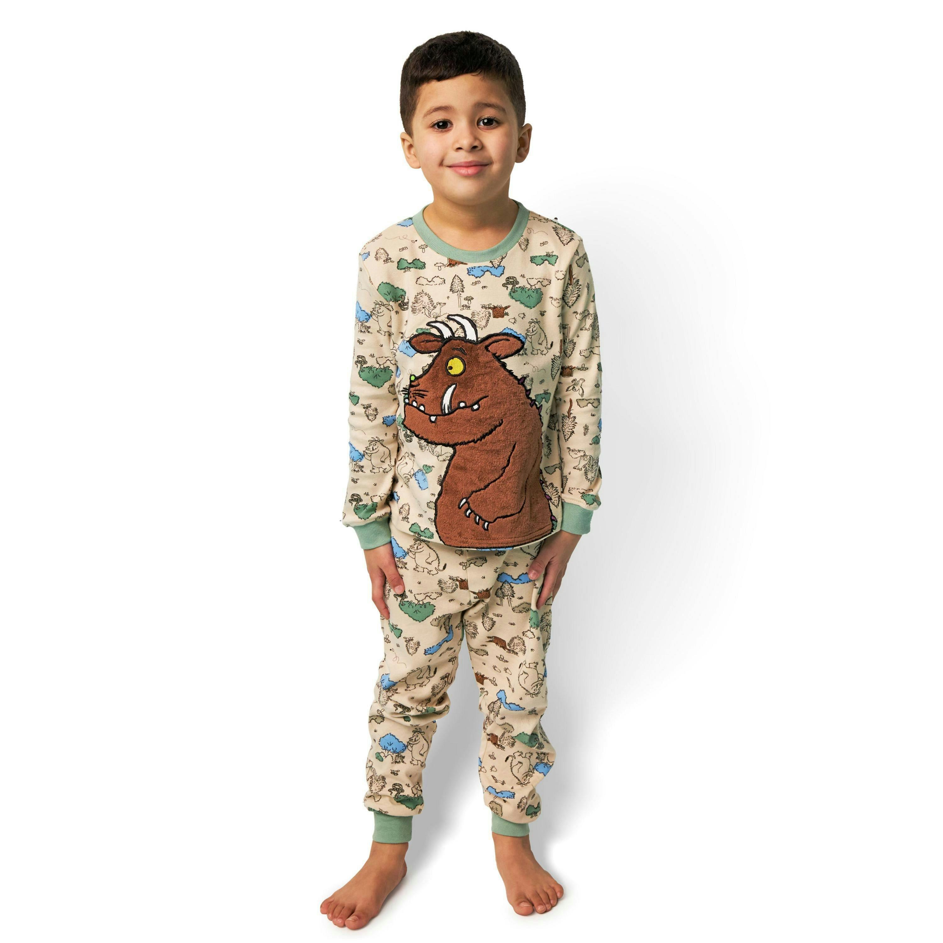 Gruffalo & Friends Unisex Kids Multicoloured Front Print Long Sleeve Long Leg Pyjama Set by Vanilla Underground , view 1 of 6