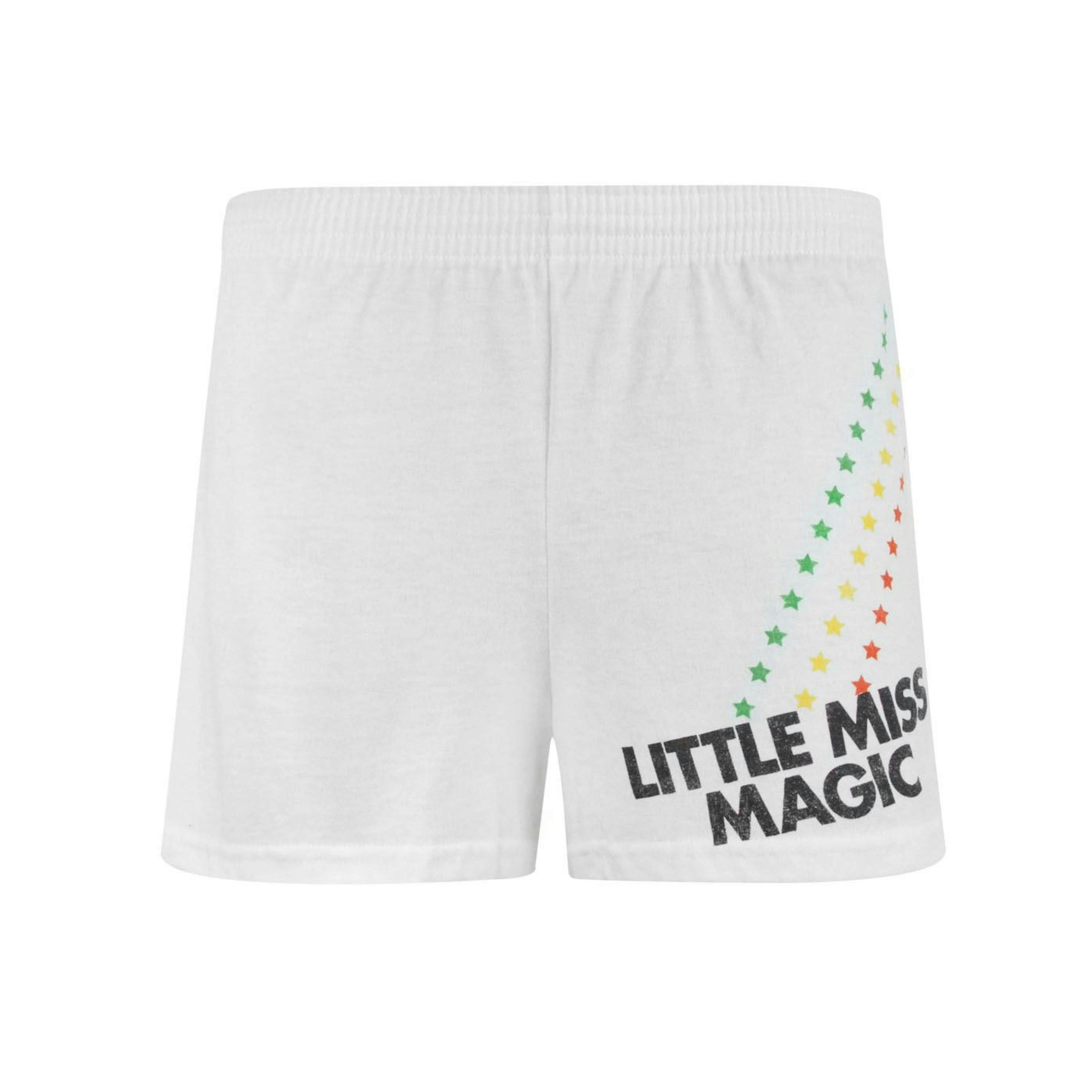 Junk Food Clothing Womens White Little Miss Magic - Mr Men And Little Miss Shorts by Vanilla Underground , view 1 of 4
