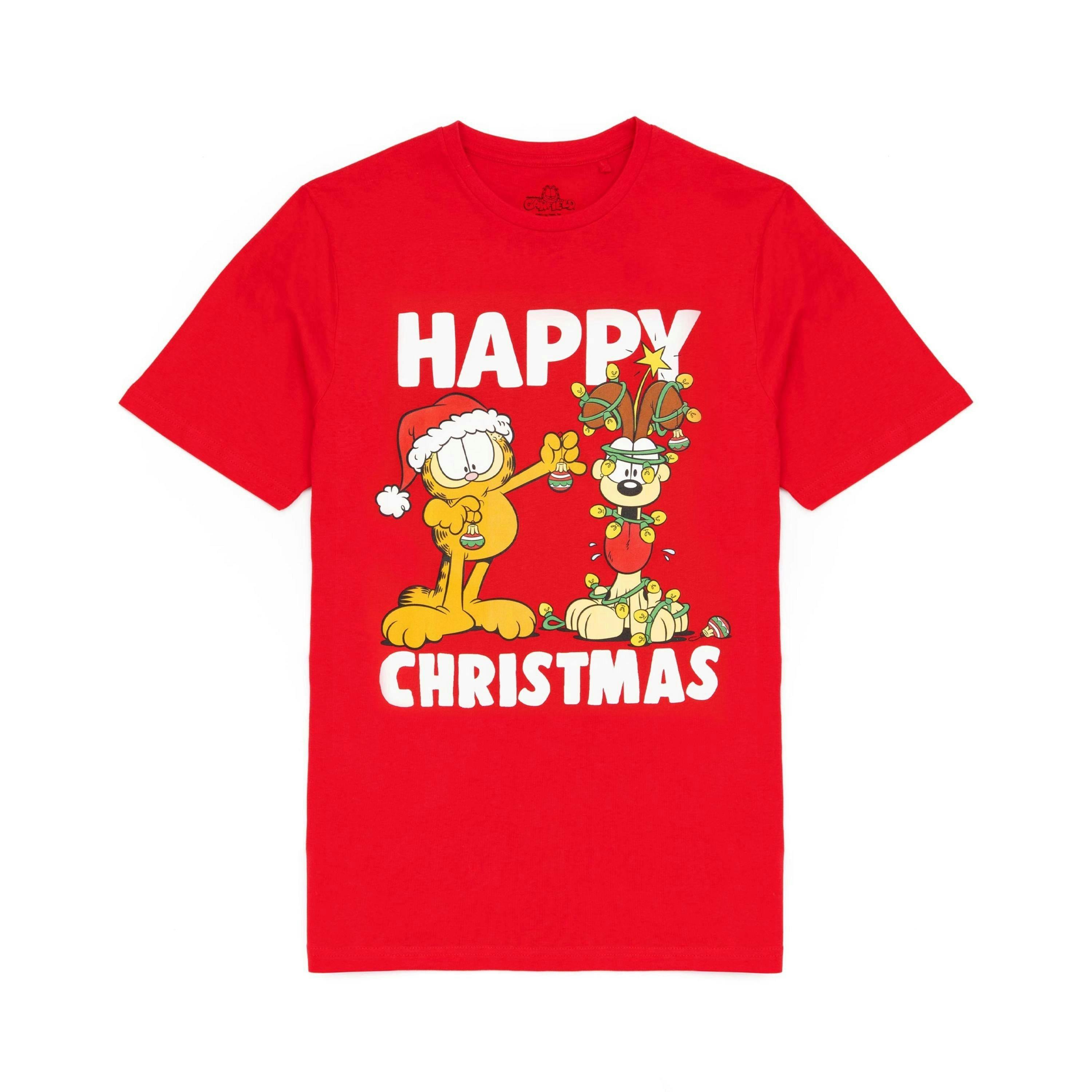 Garfield Mens Red Garfield, Odie Short Sleeved T-Shirt by Vanilla Underground , view 1 of 4