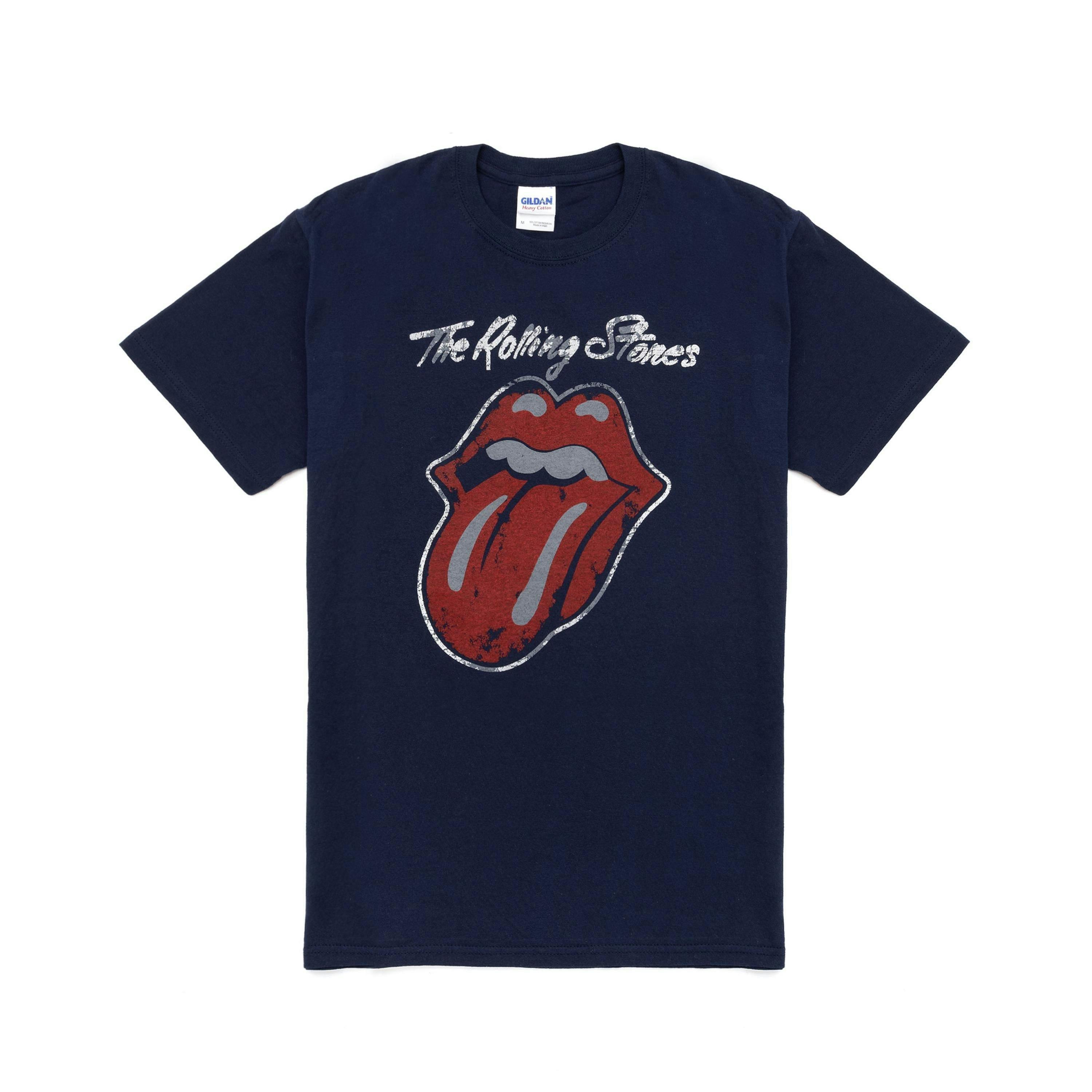 The Rolling Stones Mens Blue Short Sleeved T-Shirt by Vanilla Underground , view 1 of 5