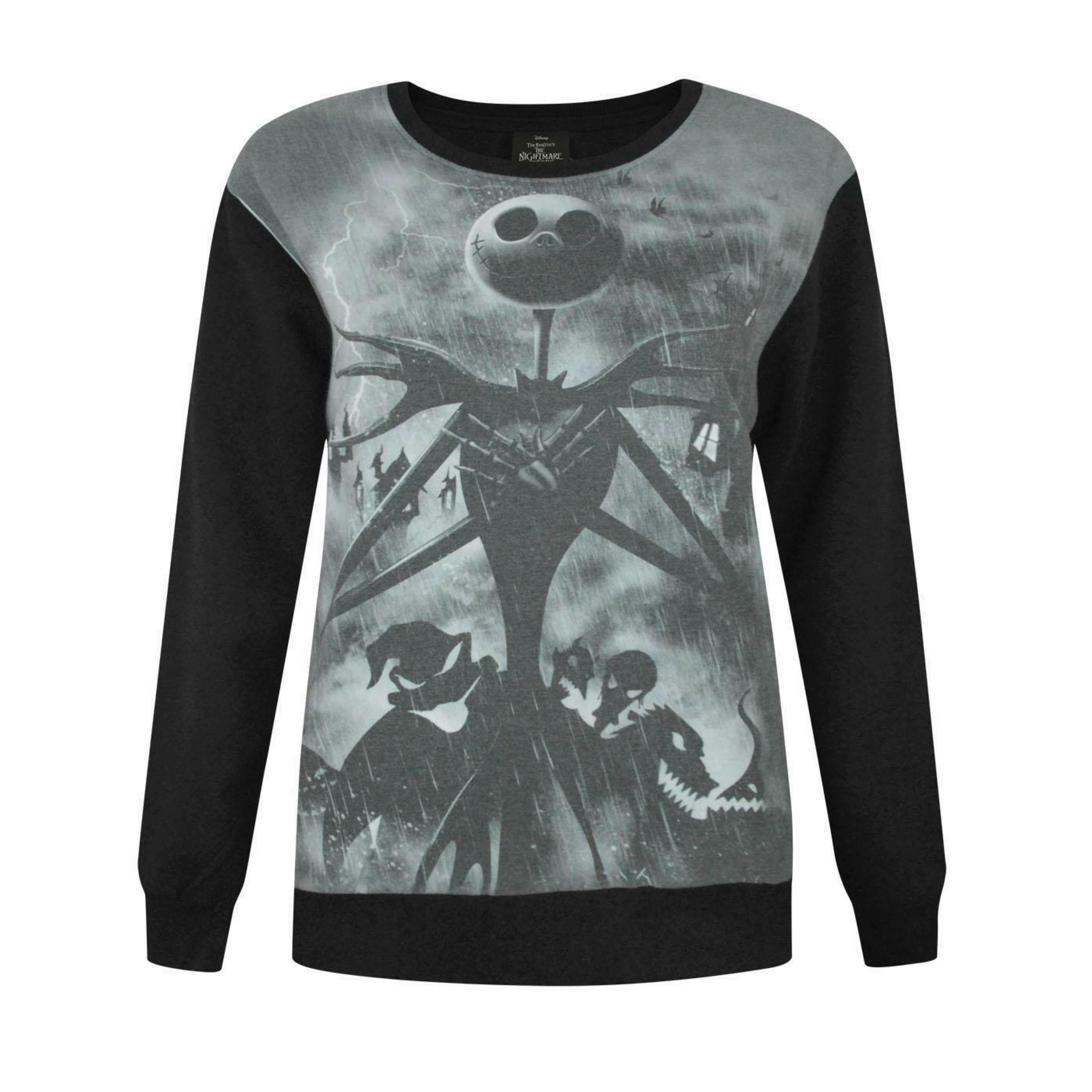 Disney The Nightmare Before Christmas Womens Black Jack Skellington Christmas Jumper by Vanilla Underground , view 1 of 4