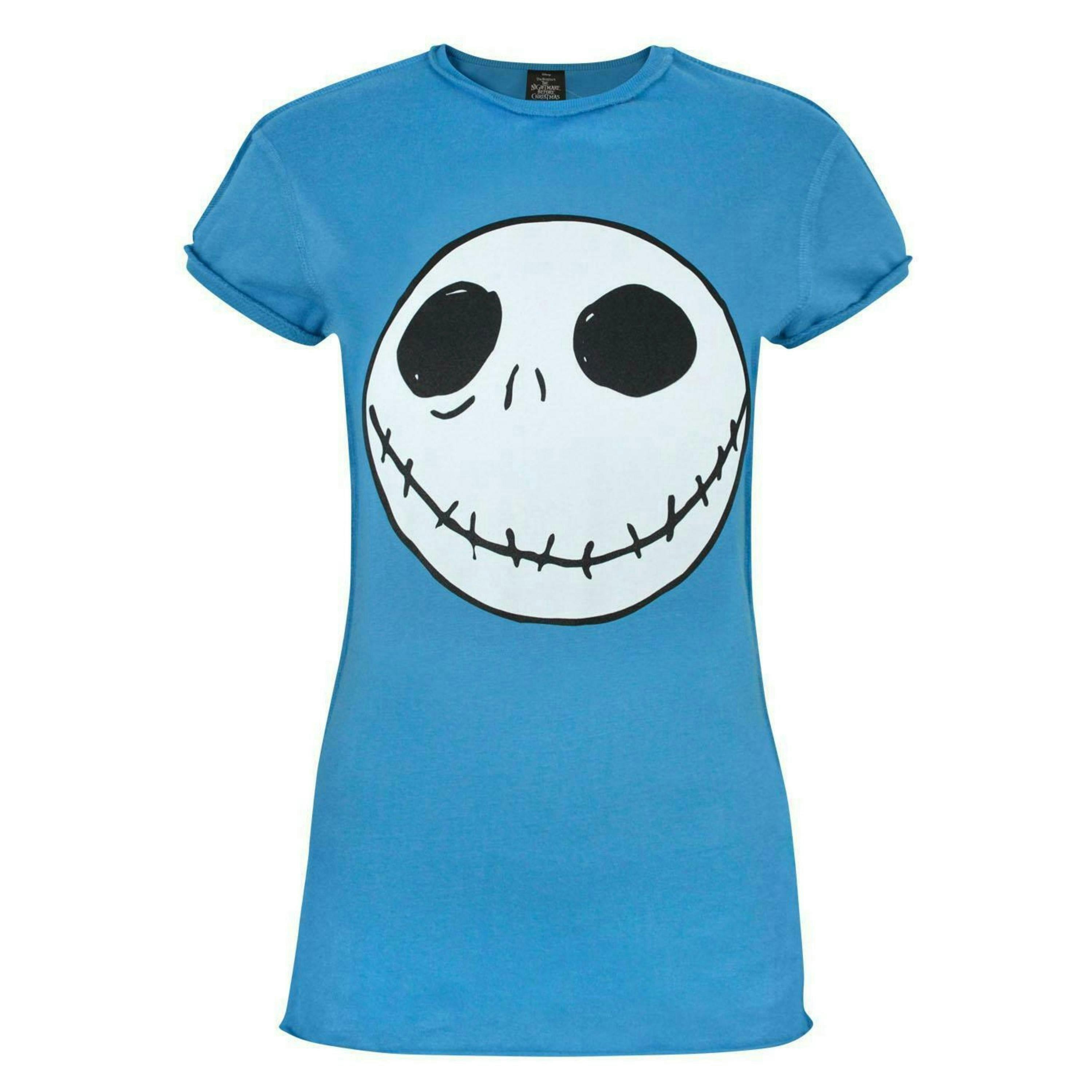 Disney The Nightmare Before Christmas WomensBlue Short Sleeved T-Shirt by Vanilla Underground , view 1 of 4