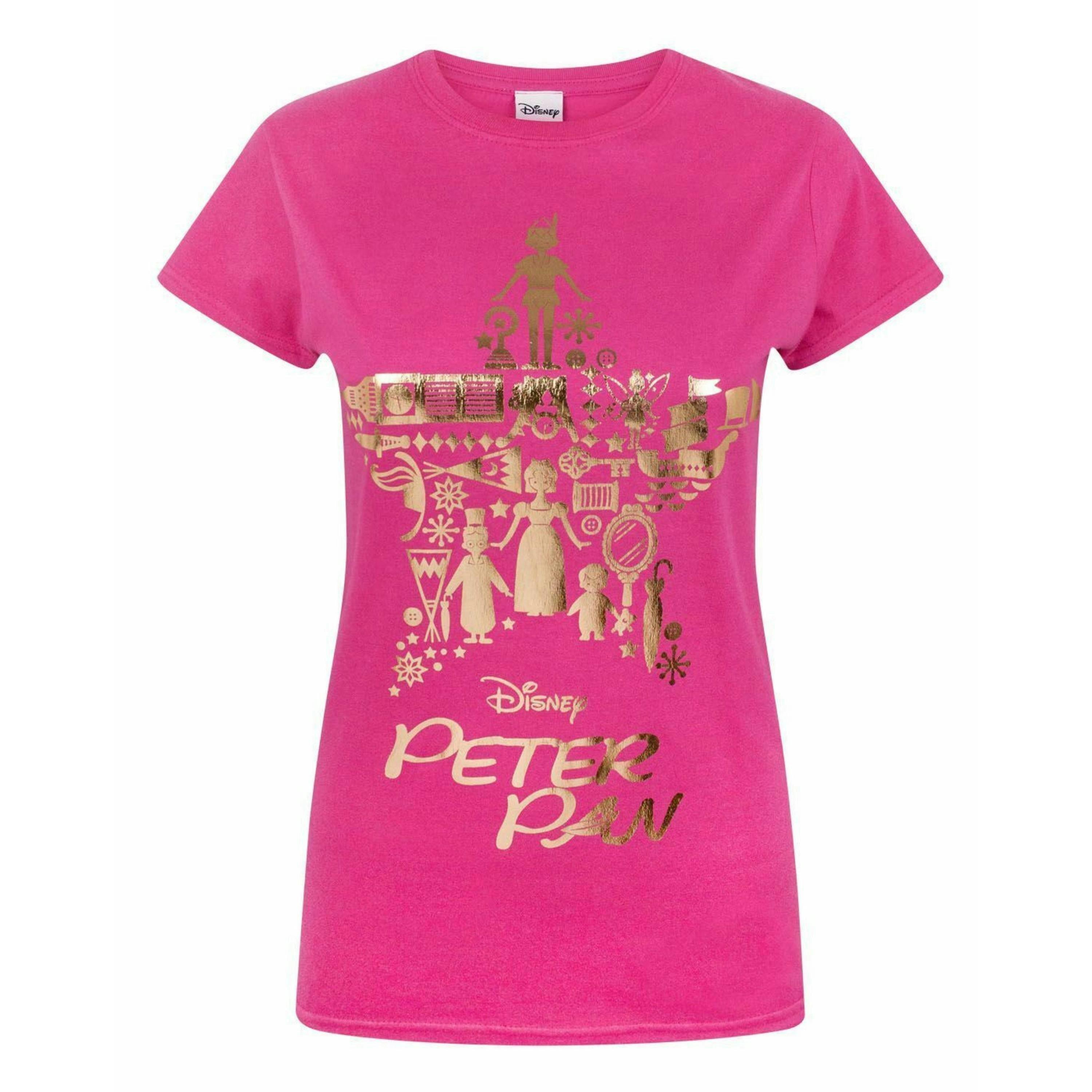 Disney Womens Pink Peter Pan Short Sleeved T-Shirt by Vanilla Underground , view 1 of 1