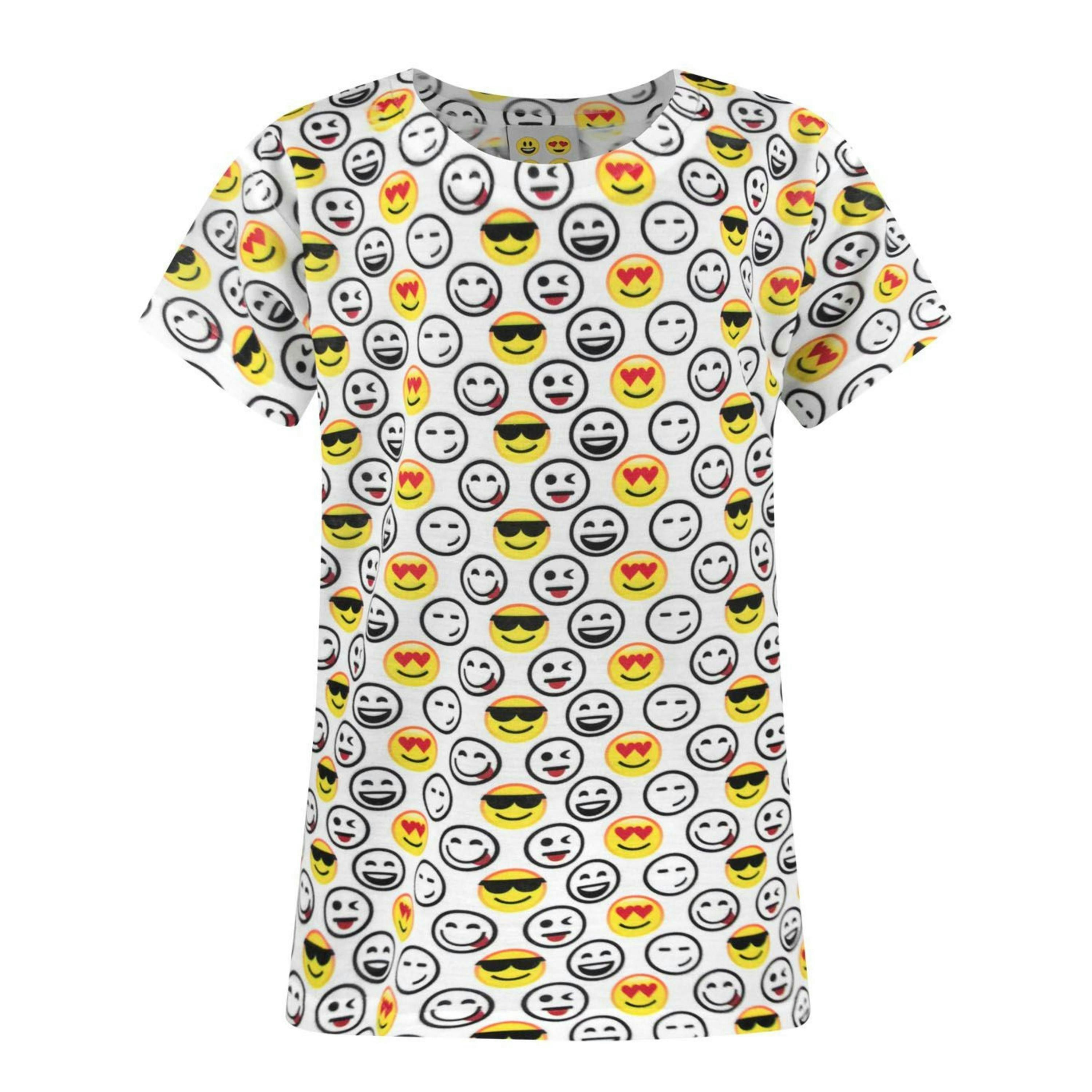 Emoticon Girls White Short Sleeved T-Shirt by Vanilla Underground , view 1 of 1