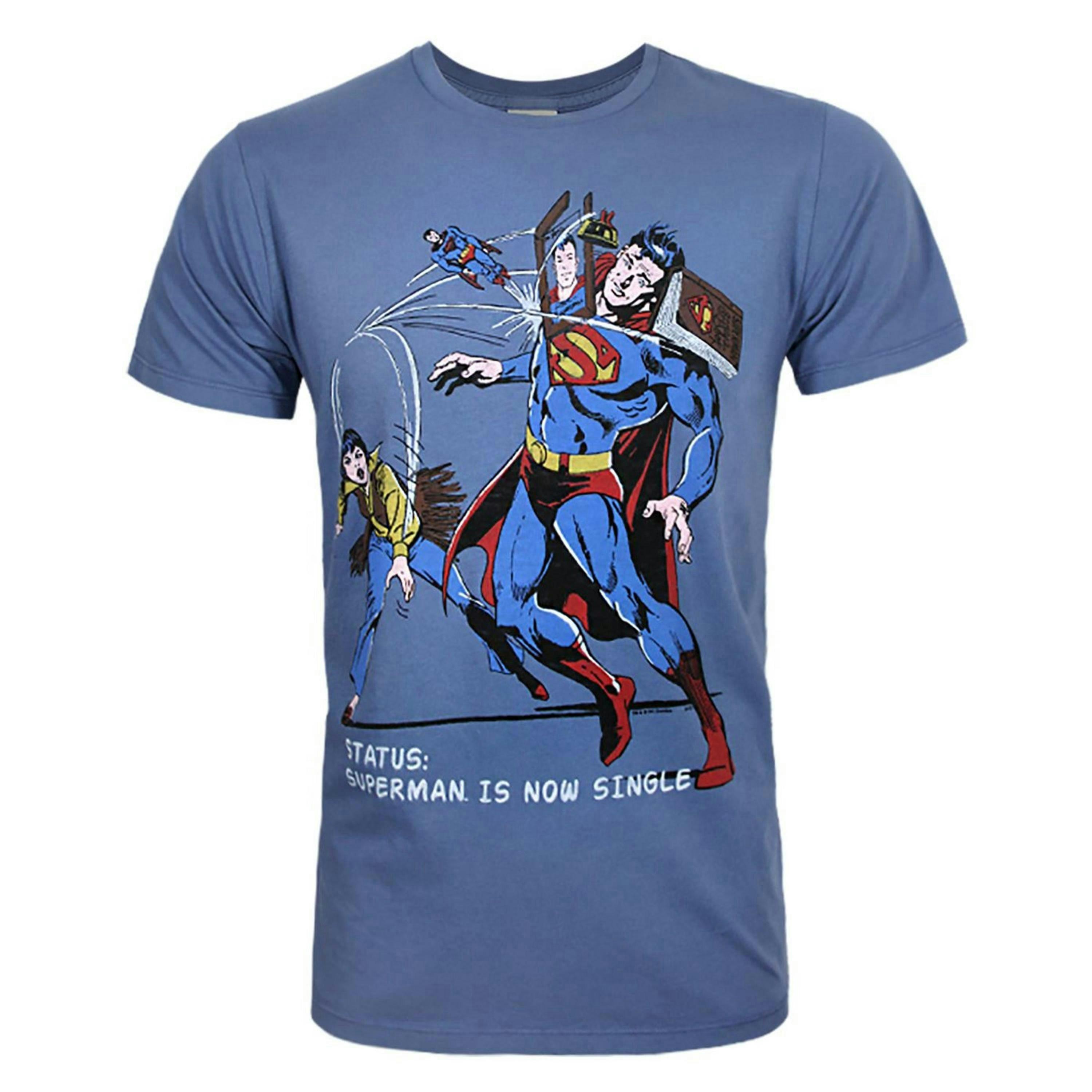 Junk Food Clothing Mens Blue Superman Short Sleeved T-Shirt by Vanilla Underground , view 1 of 1