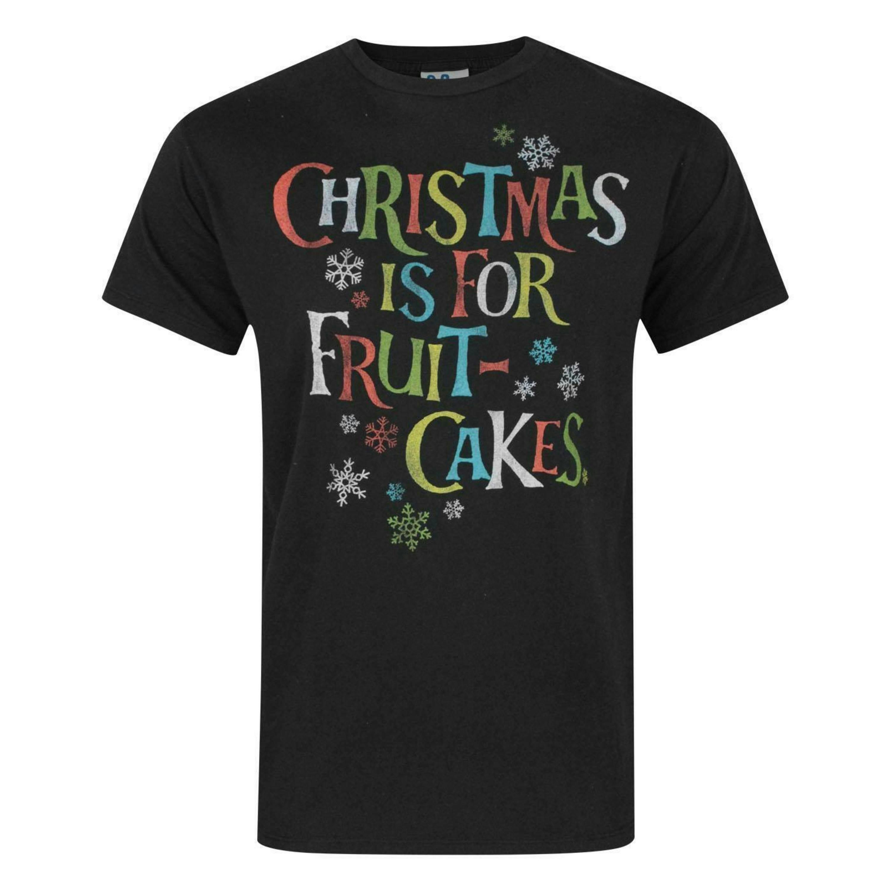 Junk Food Clothing Mens Black Christmas Text Short Sleeved T-Shirt by Vanilla Underground , view 1 of 4