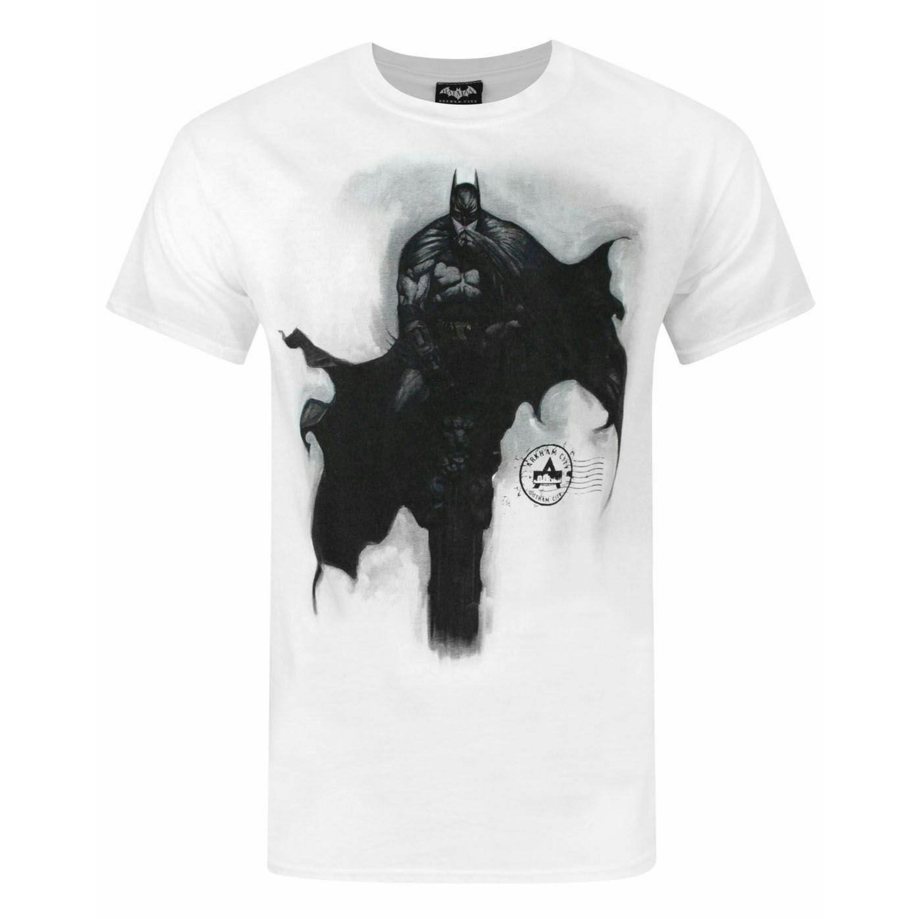 DC Comics Mens White Batman Short Sleeved T-Shirt by Vanilla Underground , view 1 of 4