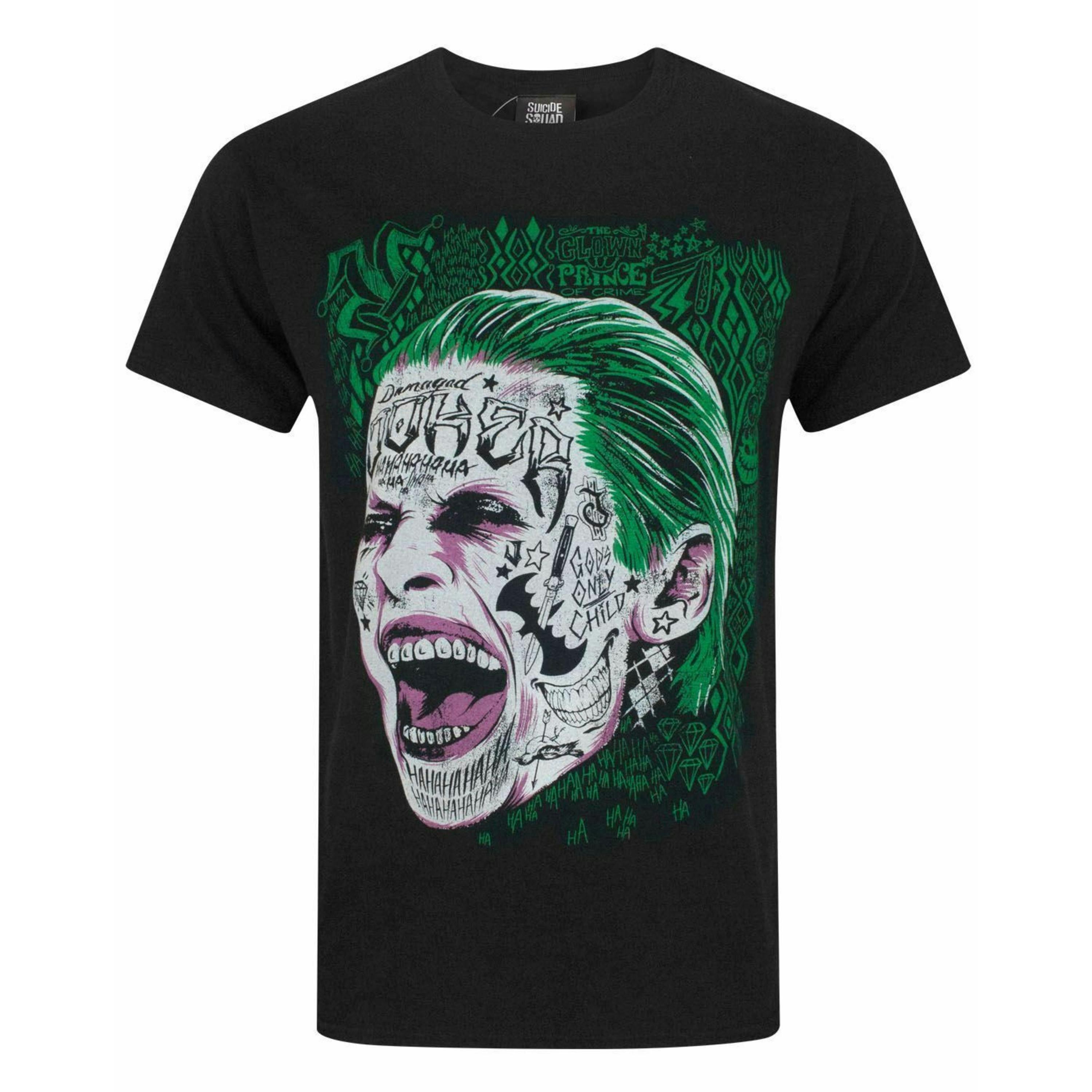 DC Comics Mens Black The Joker Short Sleeved T-Shirt by Vanilla Underground , view 1 of 4