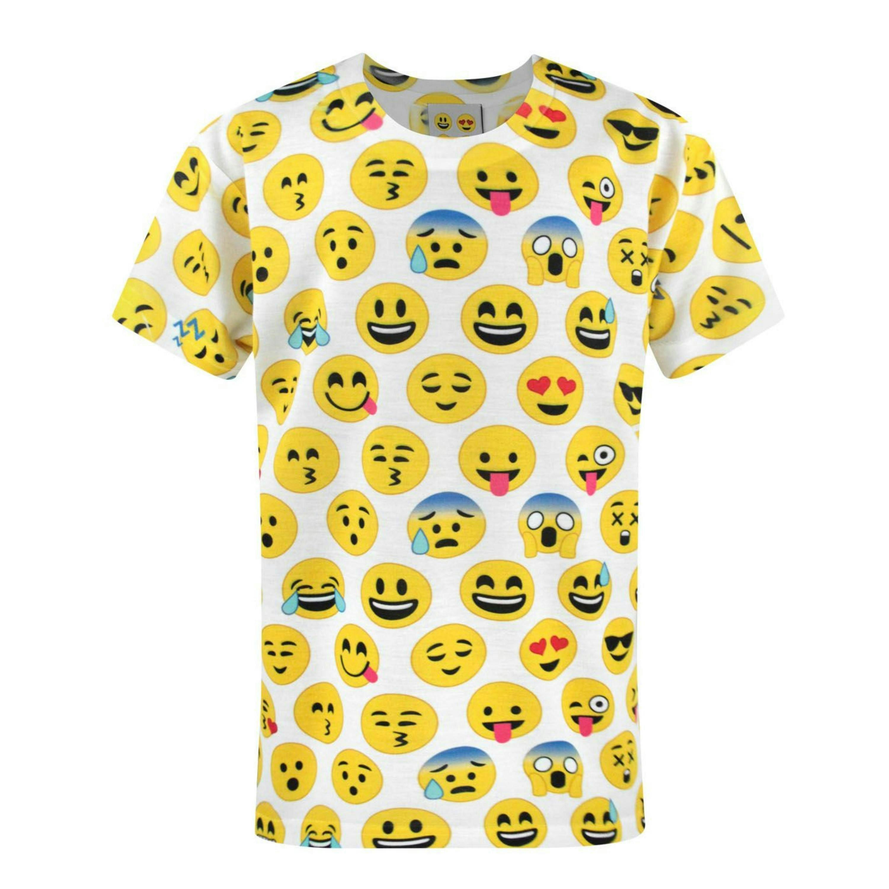 Emoticon Boys White Sublimation Faces Short Sleeved T-Shirt by Vanilla Underground , view 1 of 1