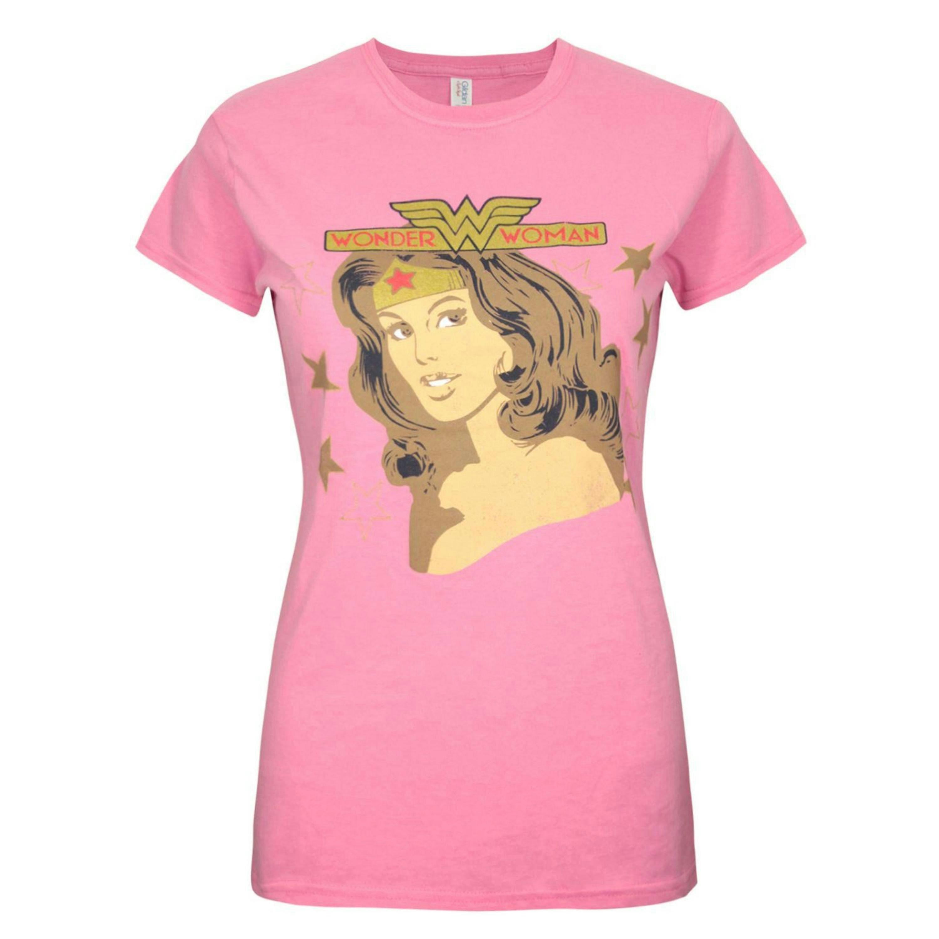 DC Comics Womens Pink Wonder Woman Short Sleeved T-Shirt by Vanilla Underground , view 1 of 1