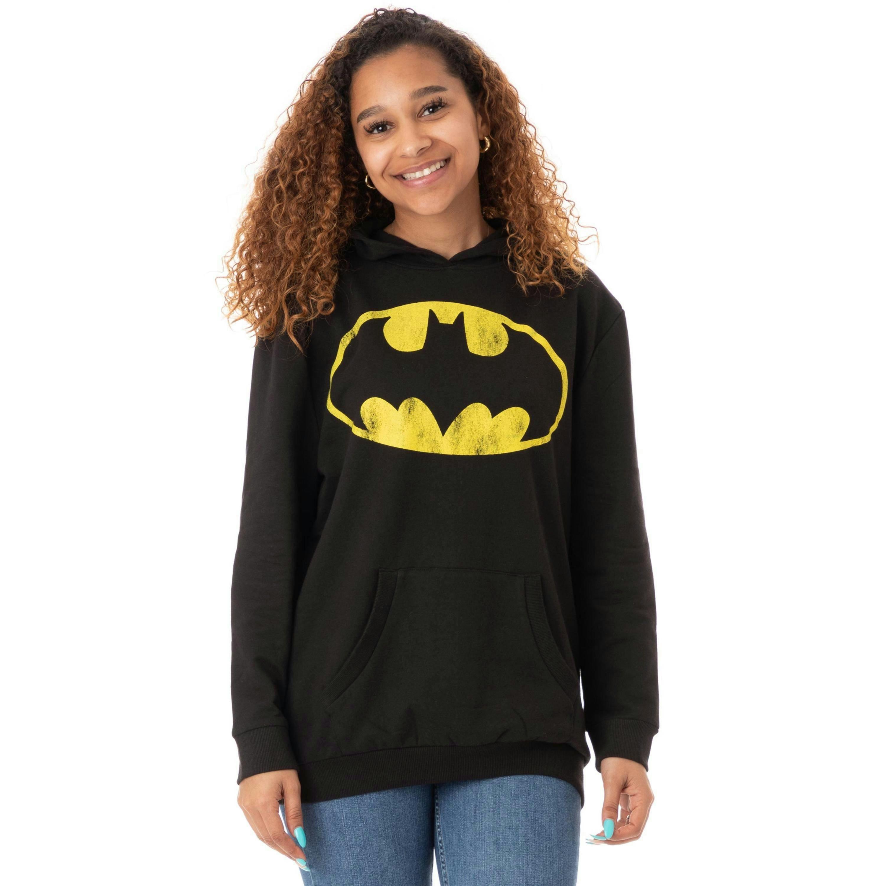 DC Comics Womens Black Batman Logo Hoodie by Vanilla Underground , view 1 of 6