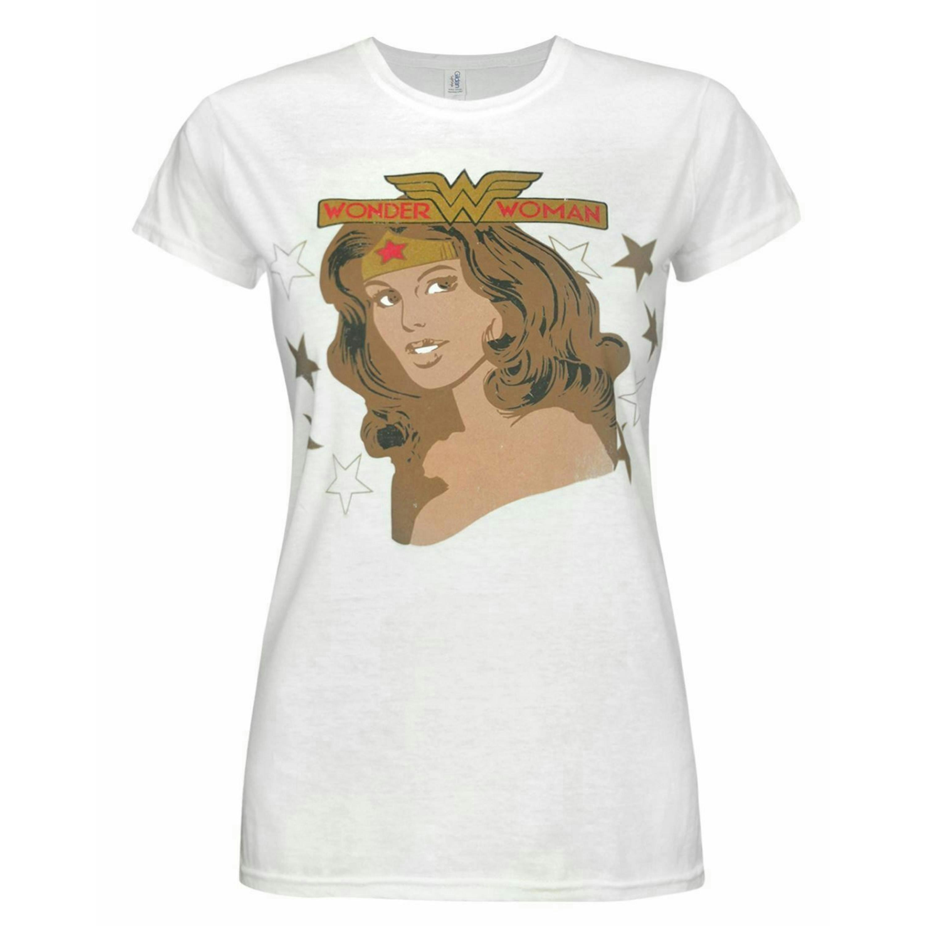 DC Comics Womens White Wonder Woman Short Sleeved T-Shirt by Vanilla Underground , view 1 of 4