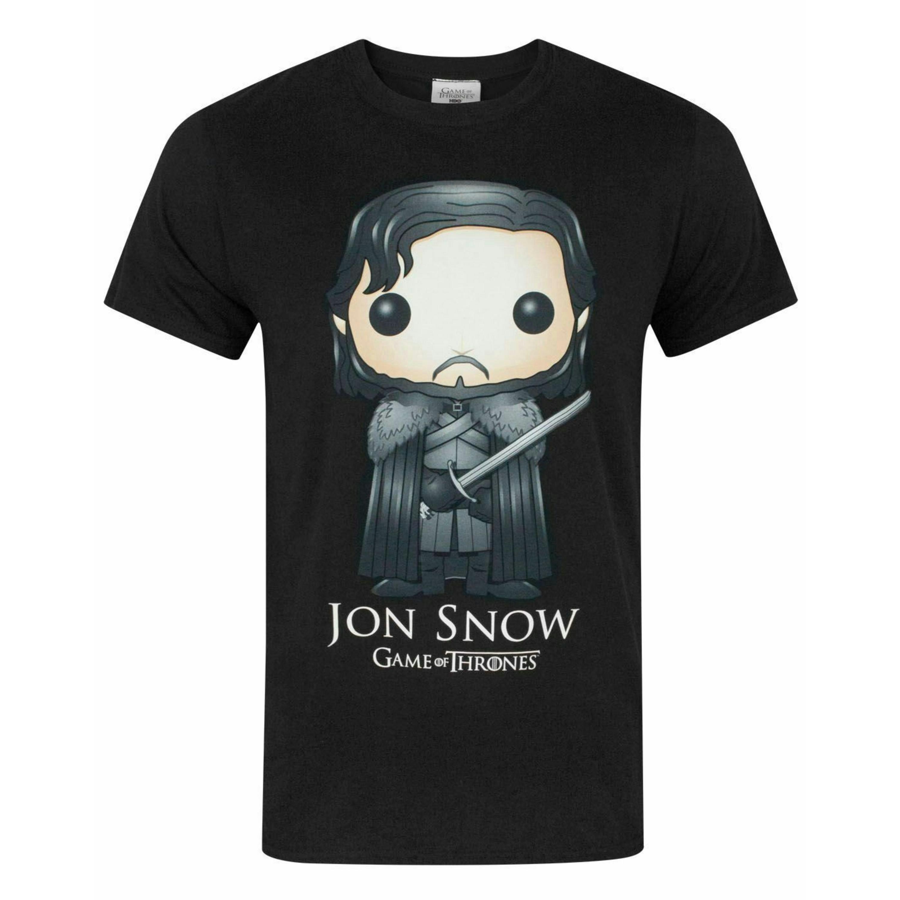 Game of Thrones Mens Black Jon Snow Short Sleeved T-Shirt by Vanilla Underground , view 1 of 1