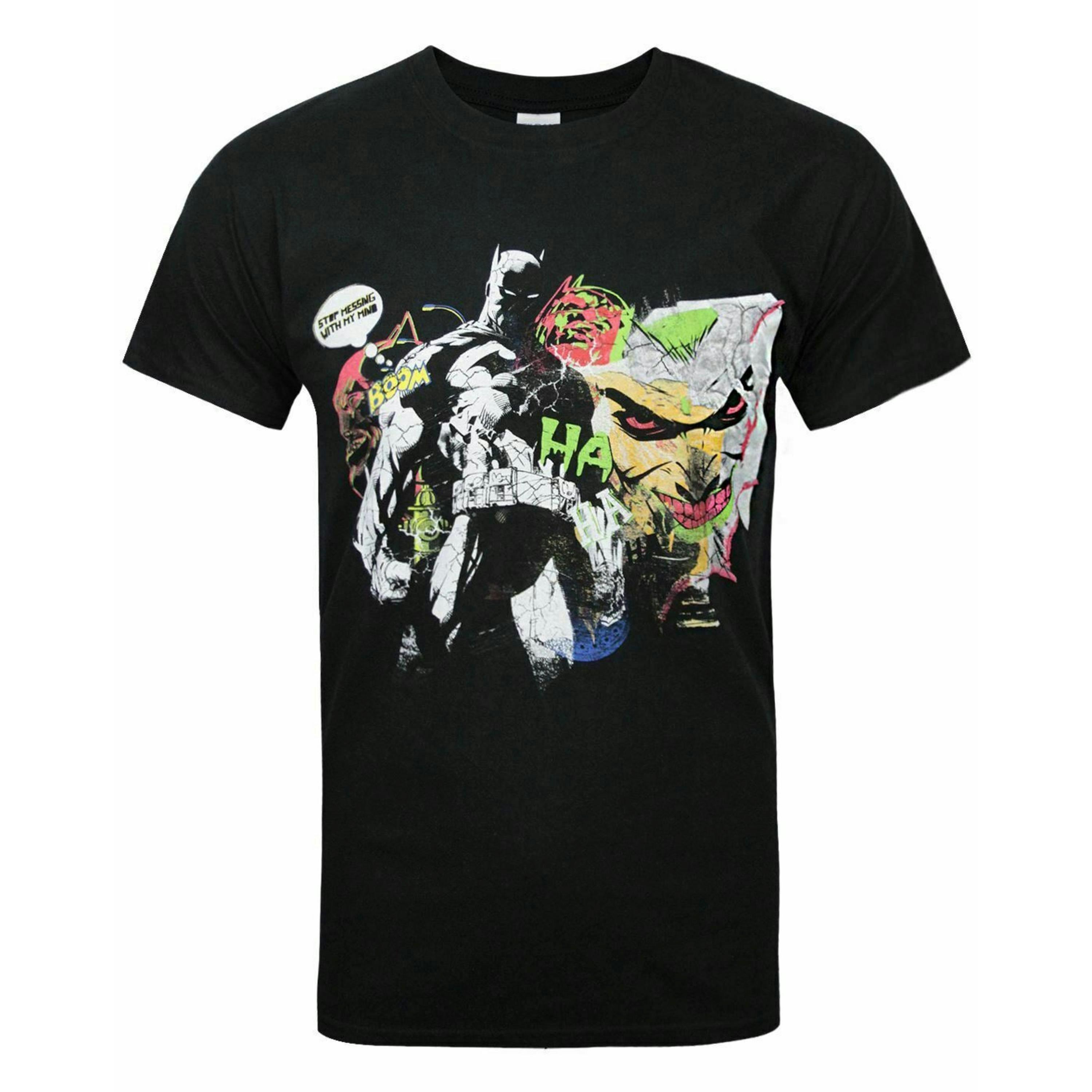 DC Comics Mens Black The Joker Short Sleeved T-Shirt by Vanilla Underground , view 1 of 4