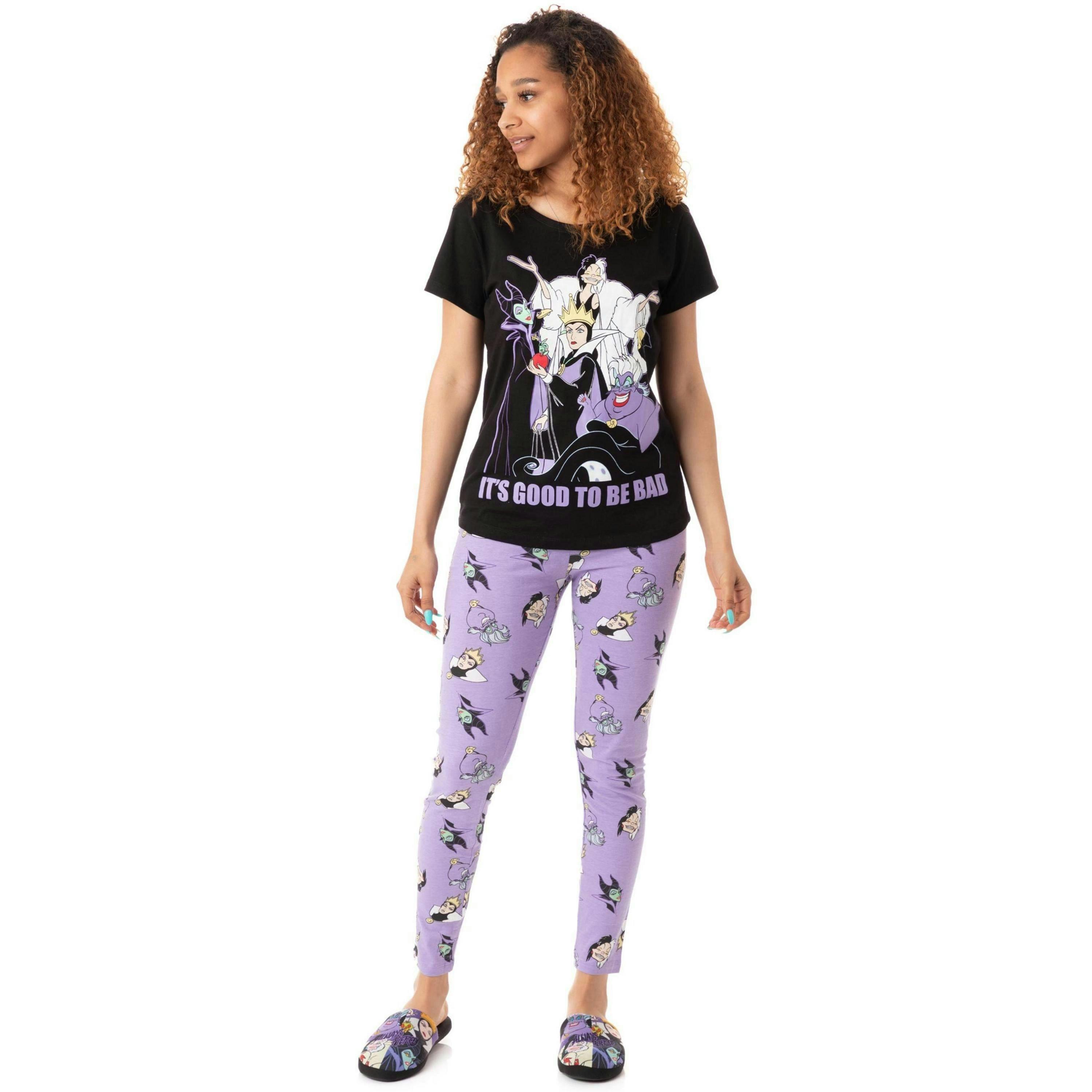 Disney Villains Womens Black It's Good To Be Bad Short Sleeve Long Leg Pyjama Set by Vanilla Underground , view 1 of 5