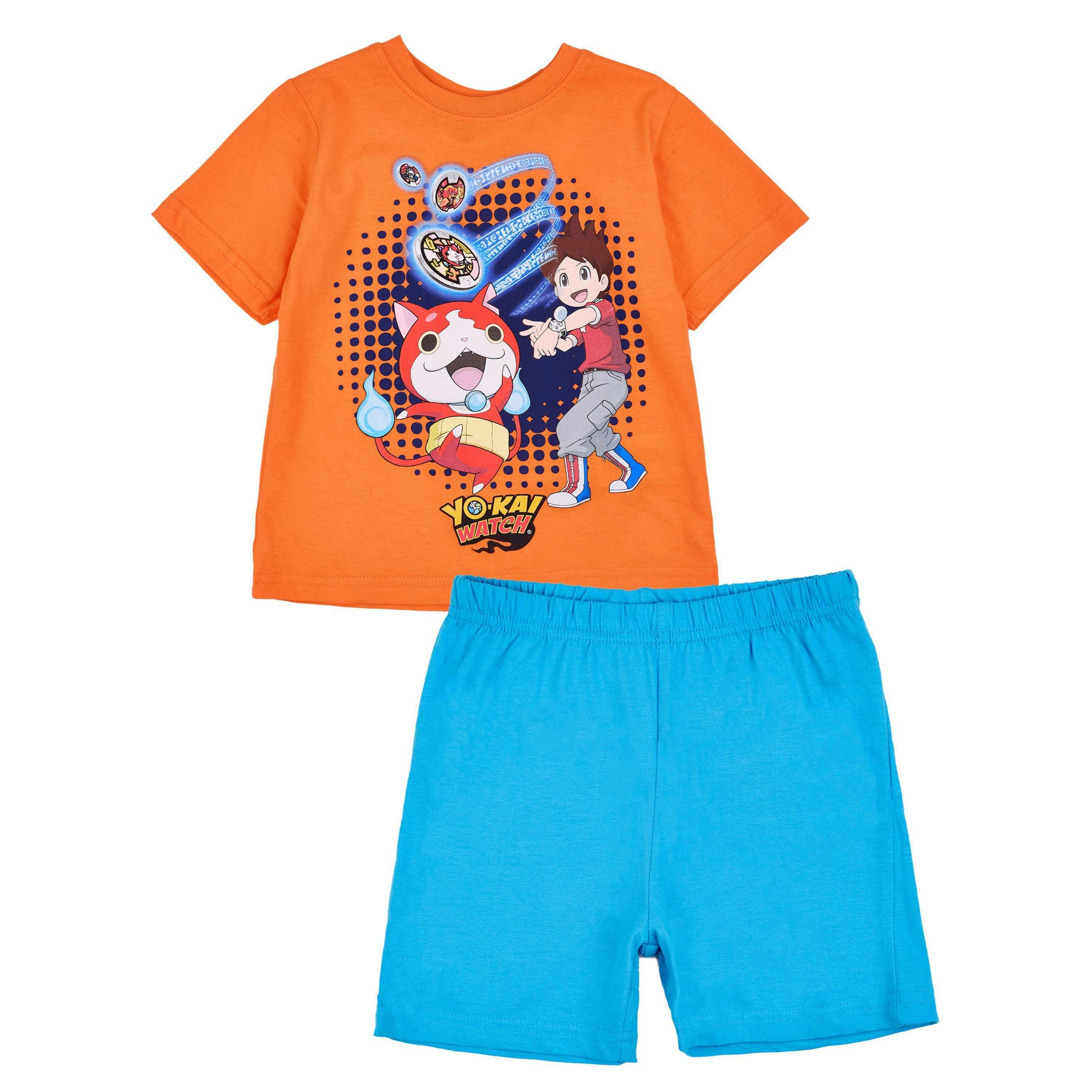 Yo Kai Watch Boys Orange Short Sleeve Short Leg Pyjama Set by Vanilla Underground , view 1 of 6