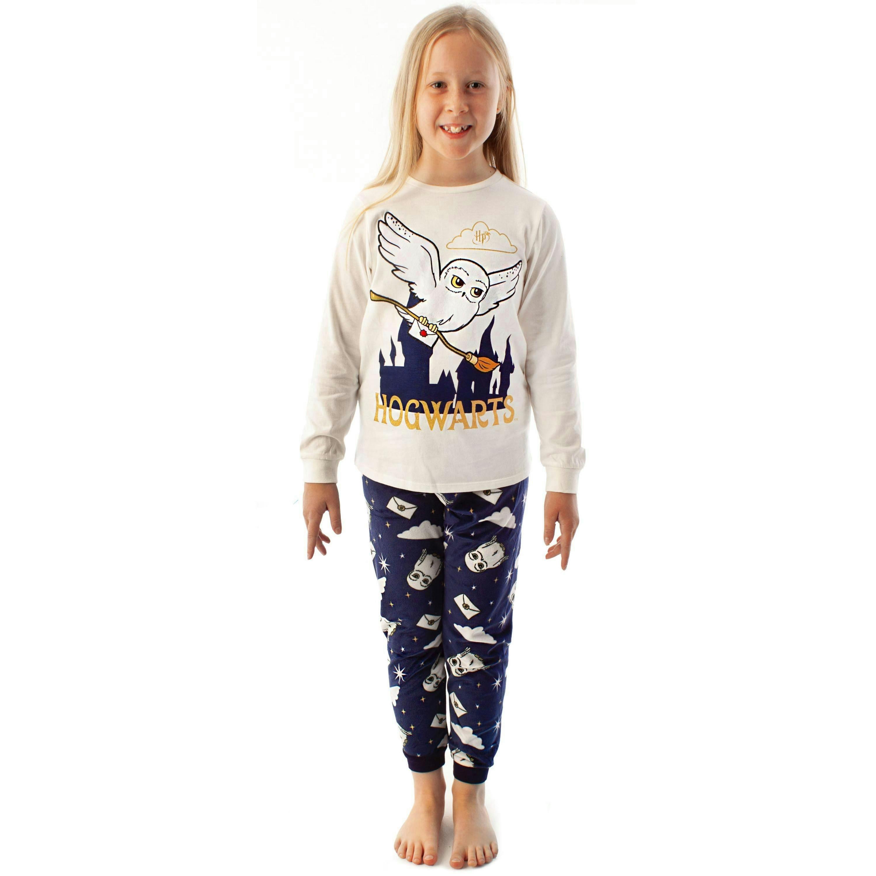 Harry Potter Girls White Hedwig Long Sleeve Long Leg Pyjama Set [dis] by Vanilla Underground , view 1 of 5