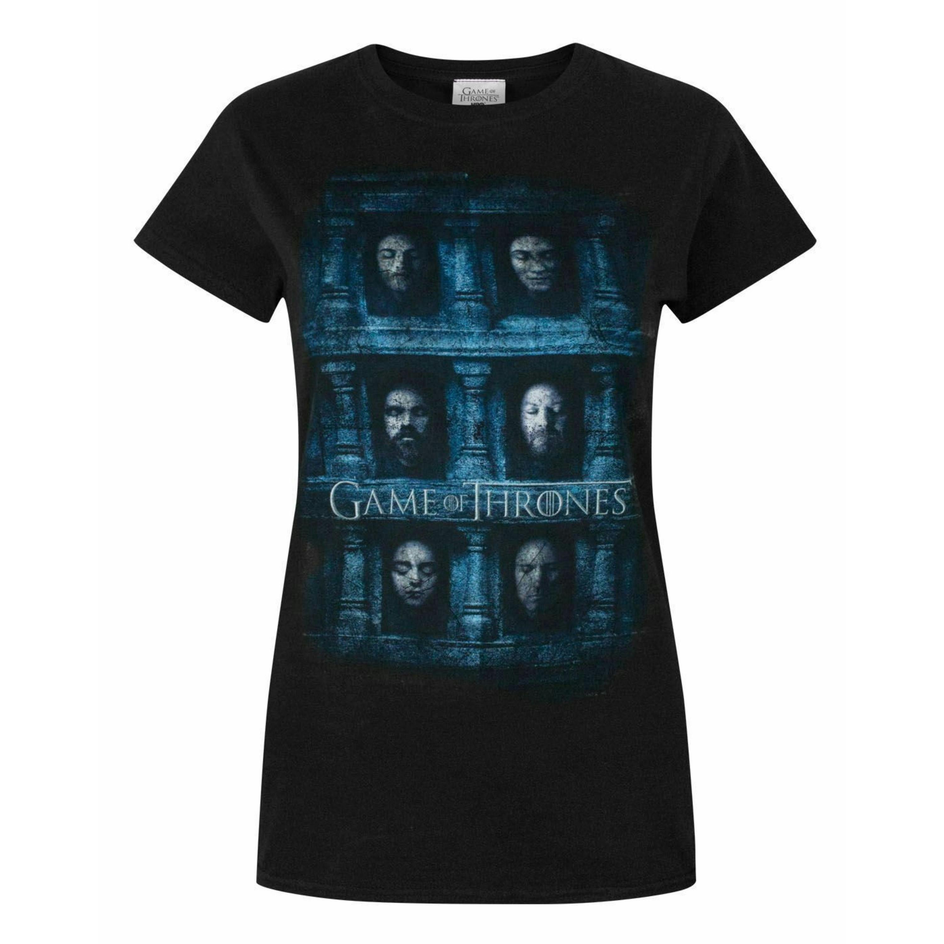 Game of Thrones Womens Black Hall Of Faces Short Sleeved T-Shirt by Vanilla Underground , view 1 of 4