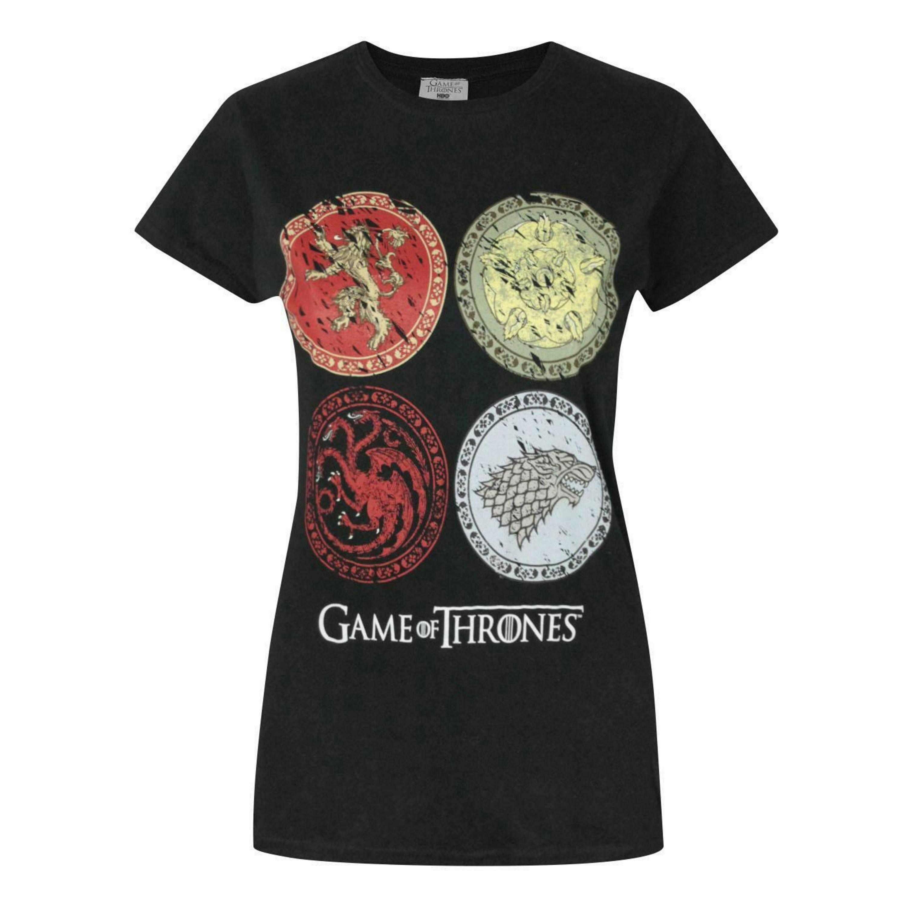 Game of Thrones Womens Black House Crests Short Sleeved T-Shirt by Vanilla Underground , view 1 of 4