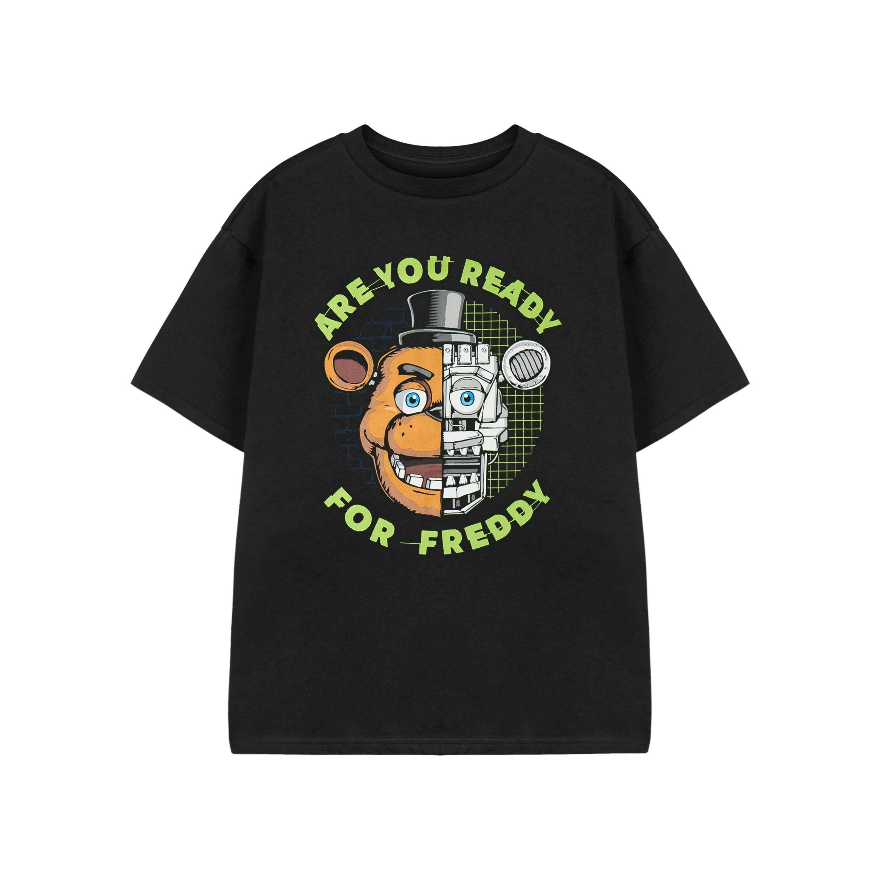 Five Nights At Freddy's Boys Black Are You Ready For Freddy Short Sleeved T-Shirt [dis] by Vanilla Underground , view 1 of 6