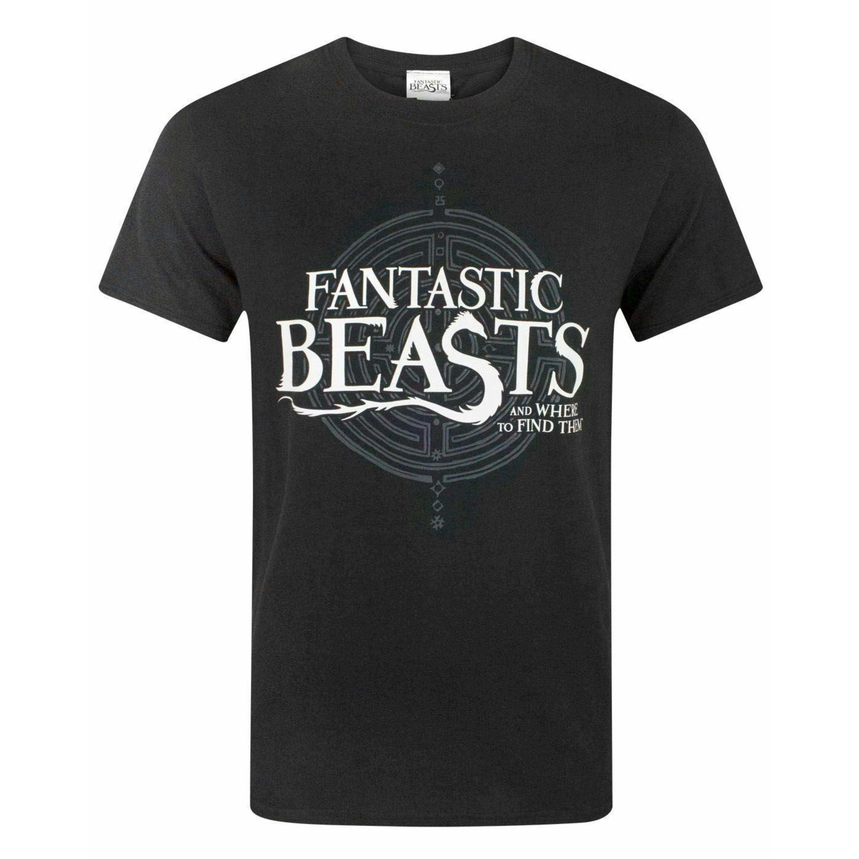 Fantastic Beasts And Where To Find Them Mens Black Logo Short Sleeved T-Shirt by Vanilla Underground , view 1 of 4