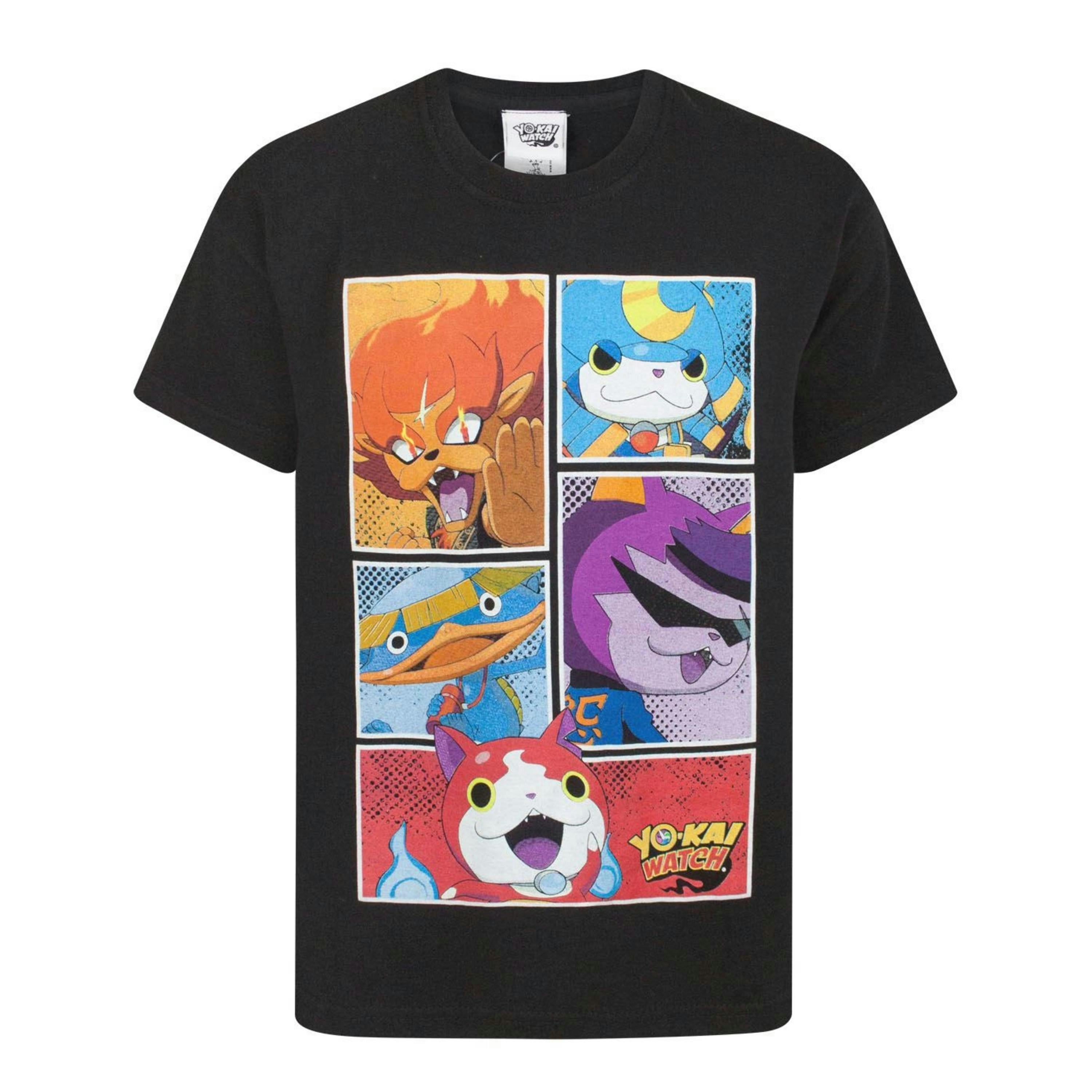 Yo Kai Watch Unisex Kids Black Yo-Kai Watch Short Sleeved T-Shirt by Vanilla Underground , view 1 of 4
