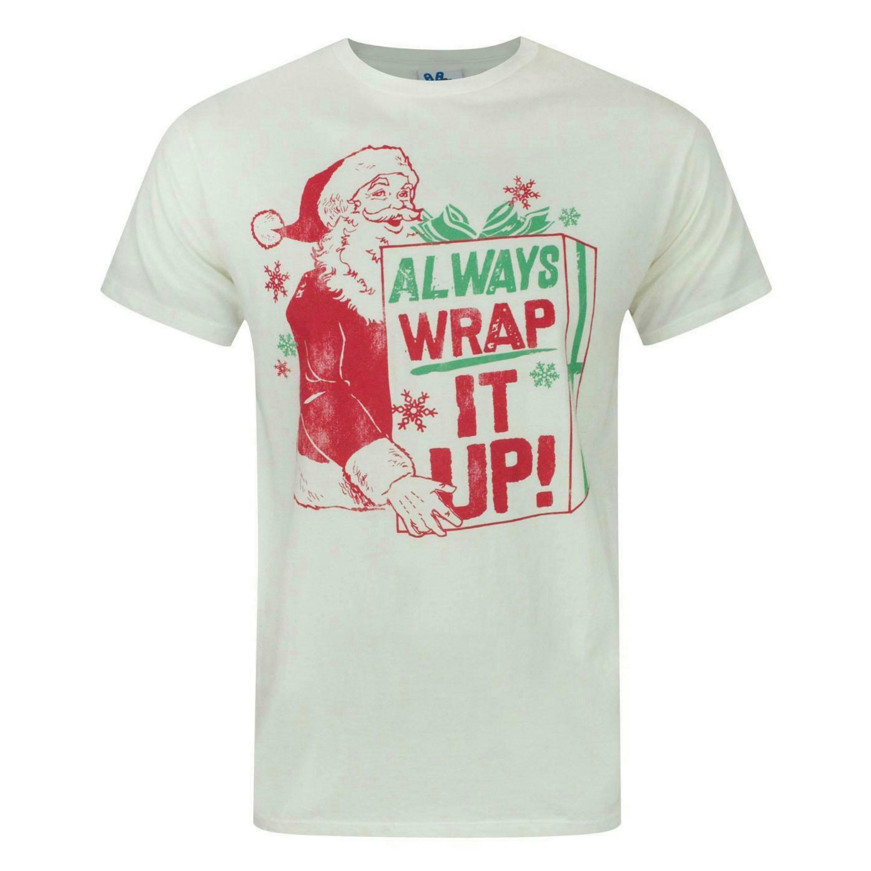 Junk Food Clothing Mens Off-White Santa Short Sleeved T-Shirt by Vanilla Underground , view 1 of 4