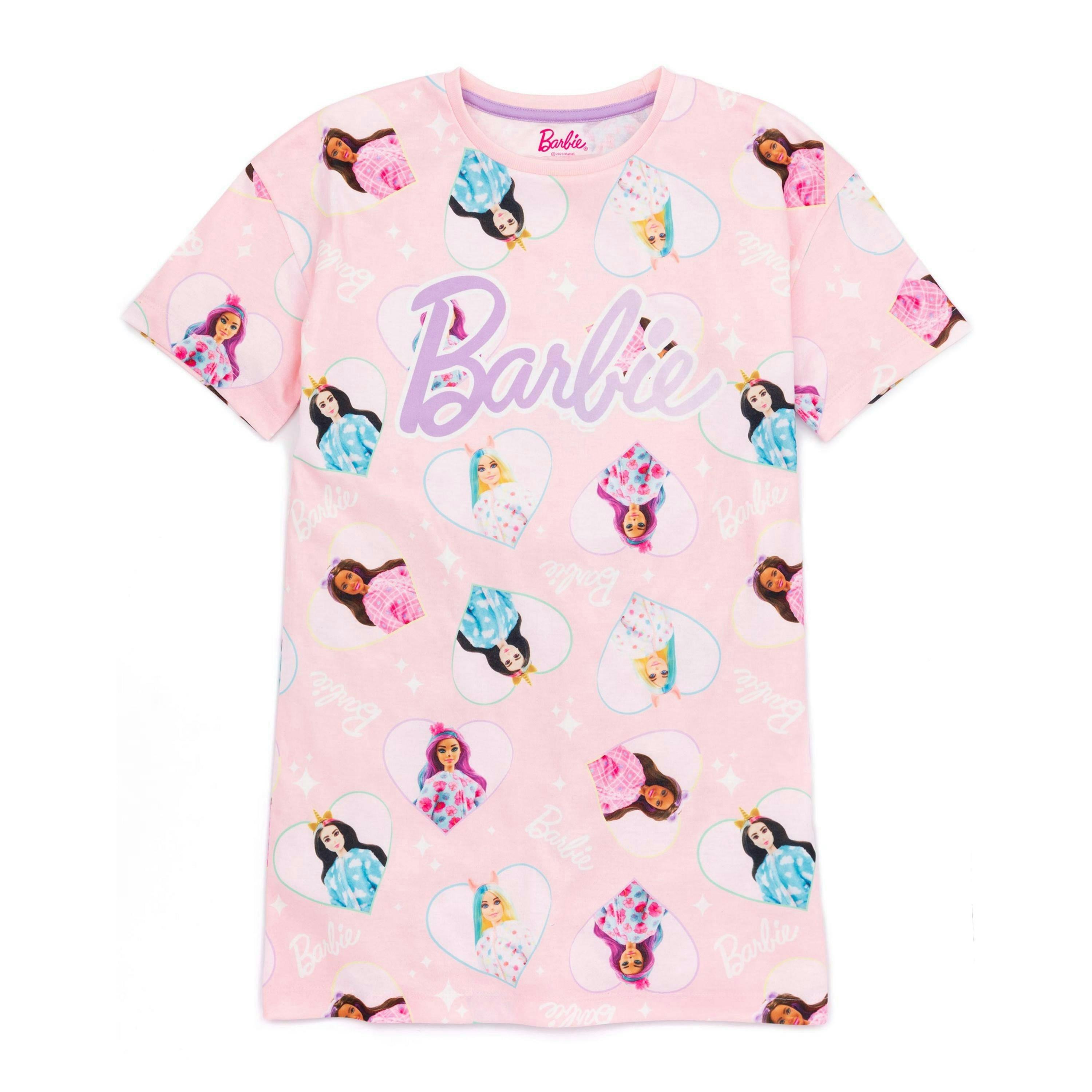 Barbie Girls Pink Short Sleeve Nightdress by Vanilla Underground , view 1 of 6