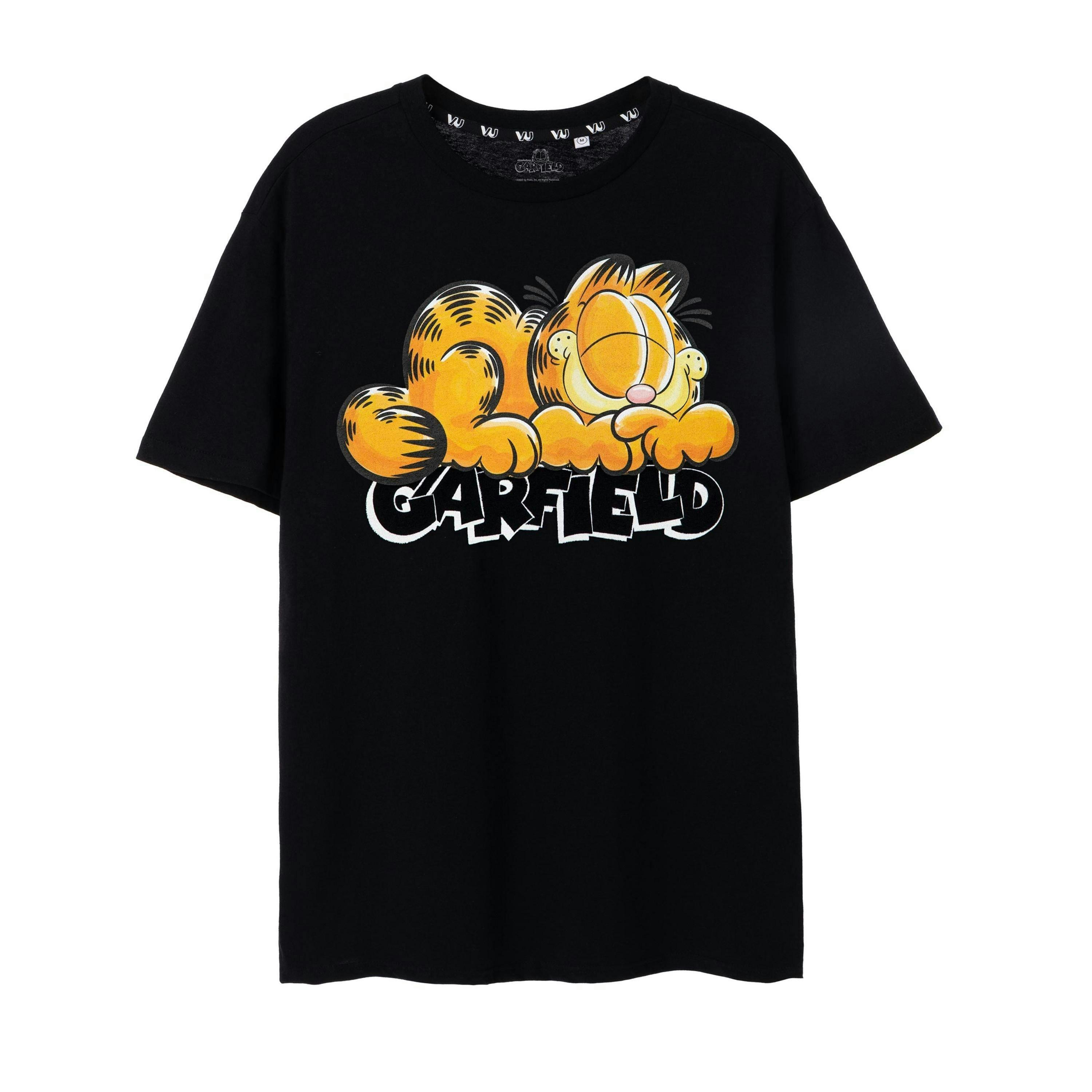 Garfield Mens Black Sleeping Garfield Short Sleeved T-Shirt by Vanilla Underground , view 1 of 6