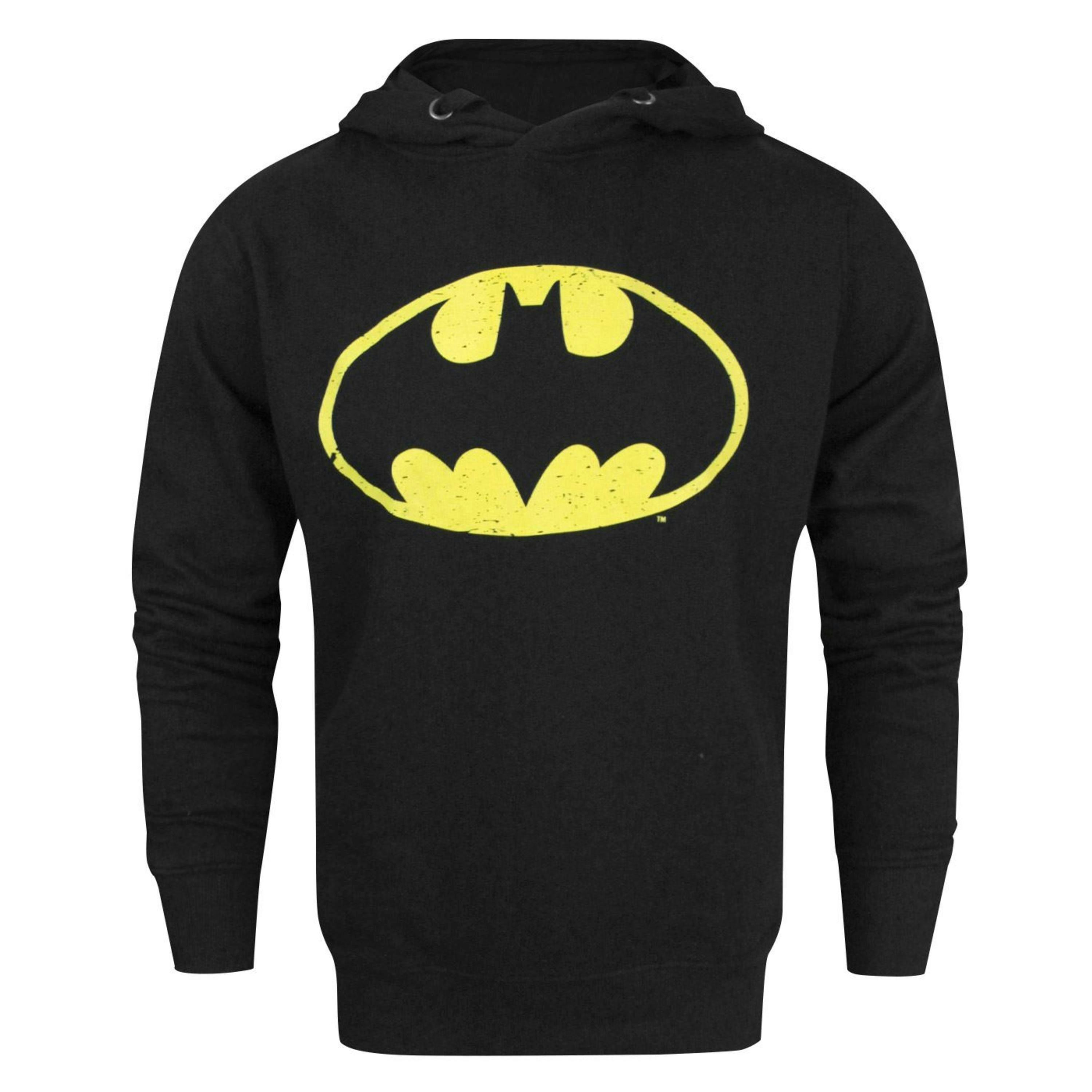 DC Comics Mens Black Batman Distressed Logo Hoodie by Vanilla Underground , view 1 of 1