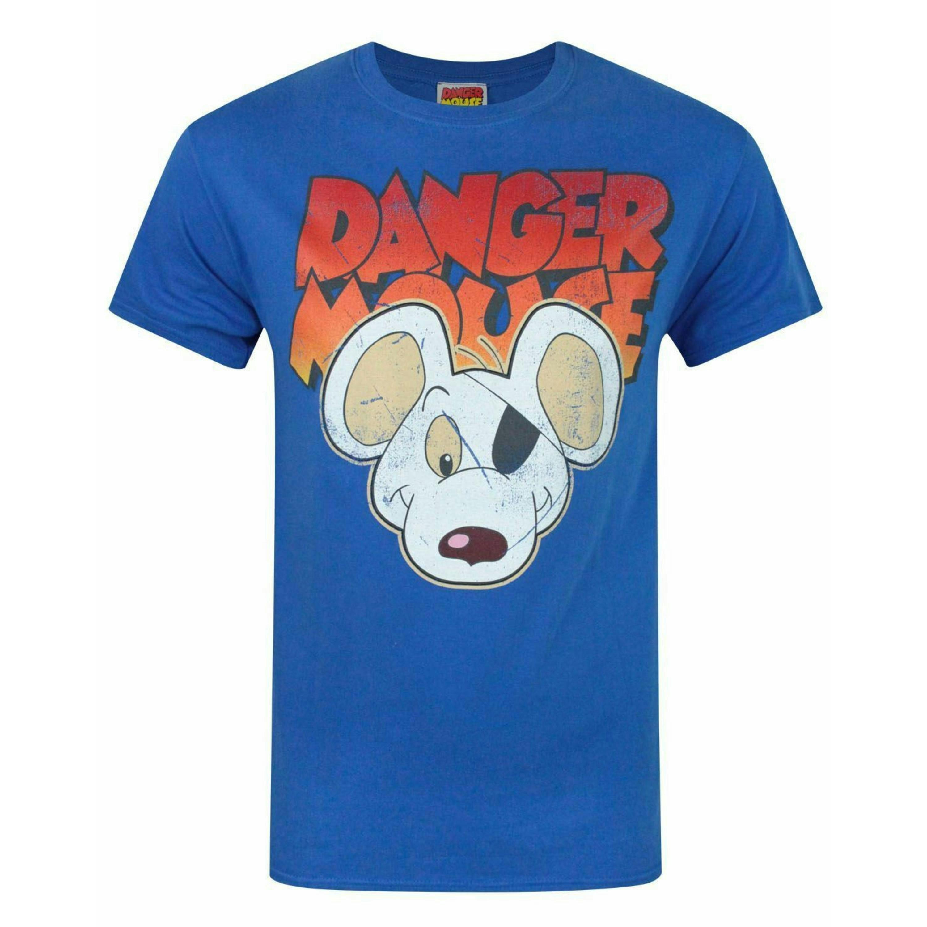 Danger Mouse Mens Blue Character Short Sleeved T-Shirt by Vanilla Underground , view 1 of 4