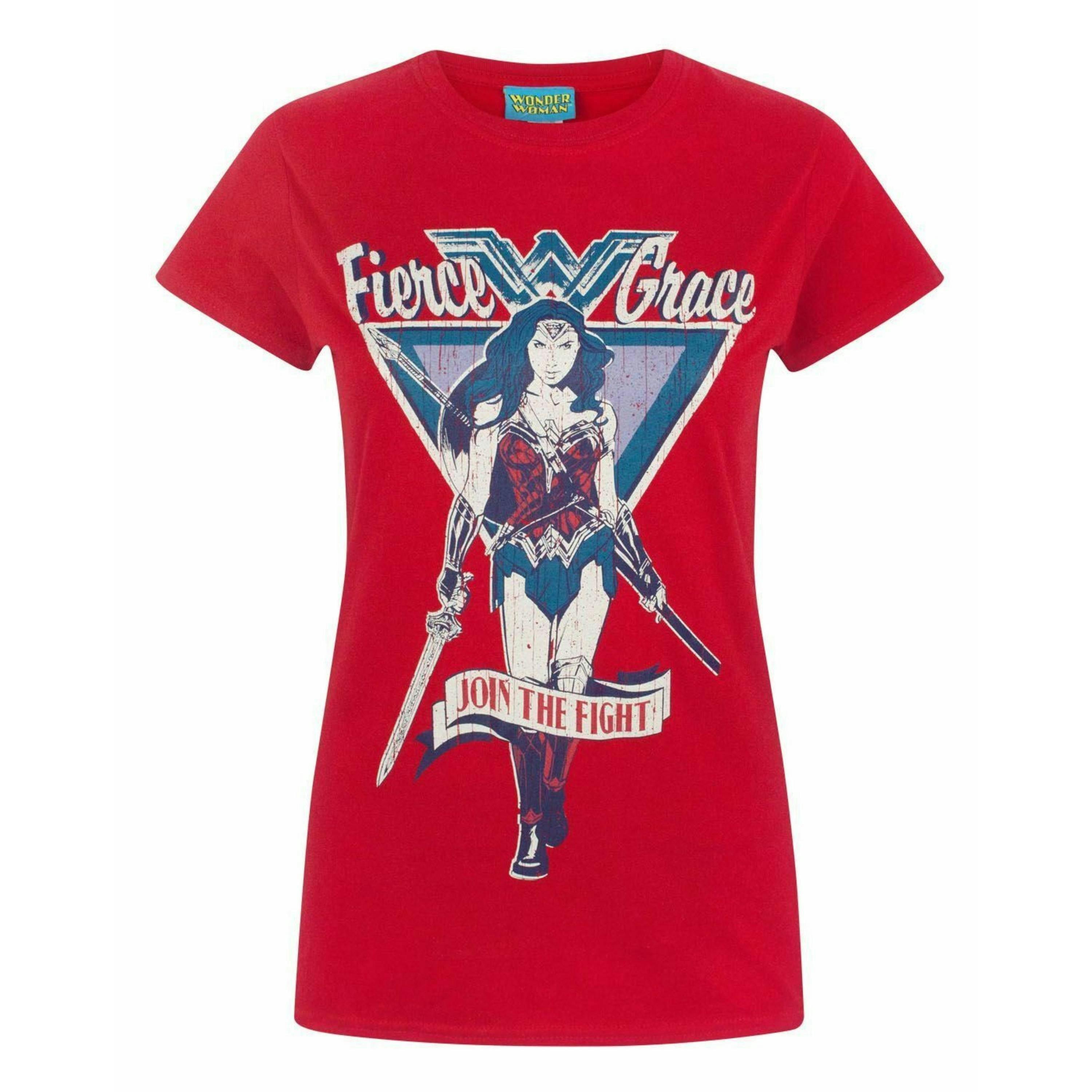 DC Comics Womens Red Wonder Woman Short Sleeved T-Shirt by Vanilla Underground , view 1 of 4