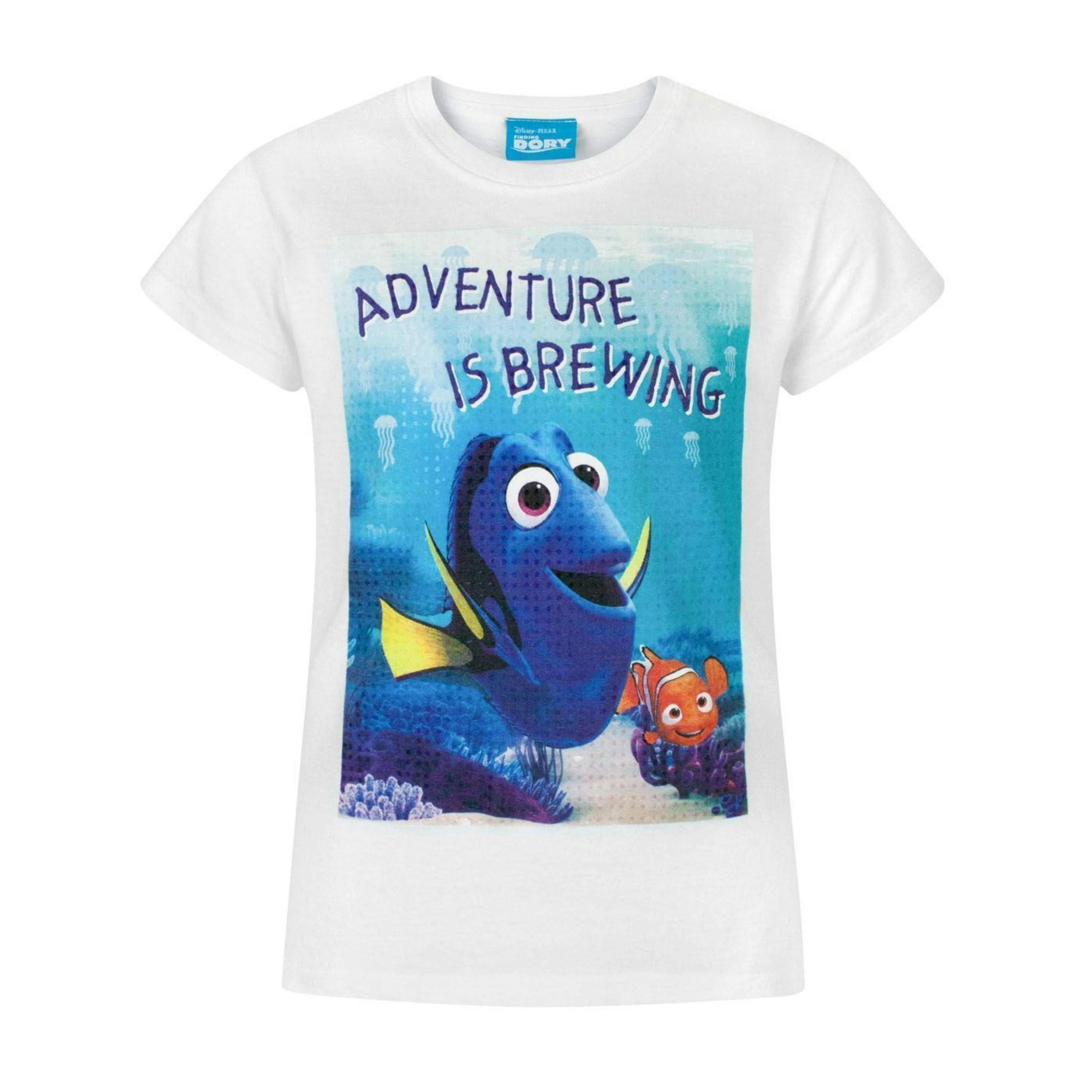 Disney Finding Nemo GirlsWhite Short Sleeved T-Shirt by Vanilla Underground , view 1 of 4