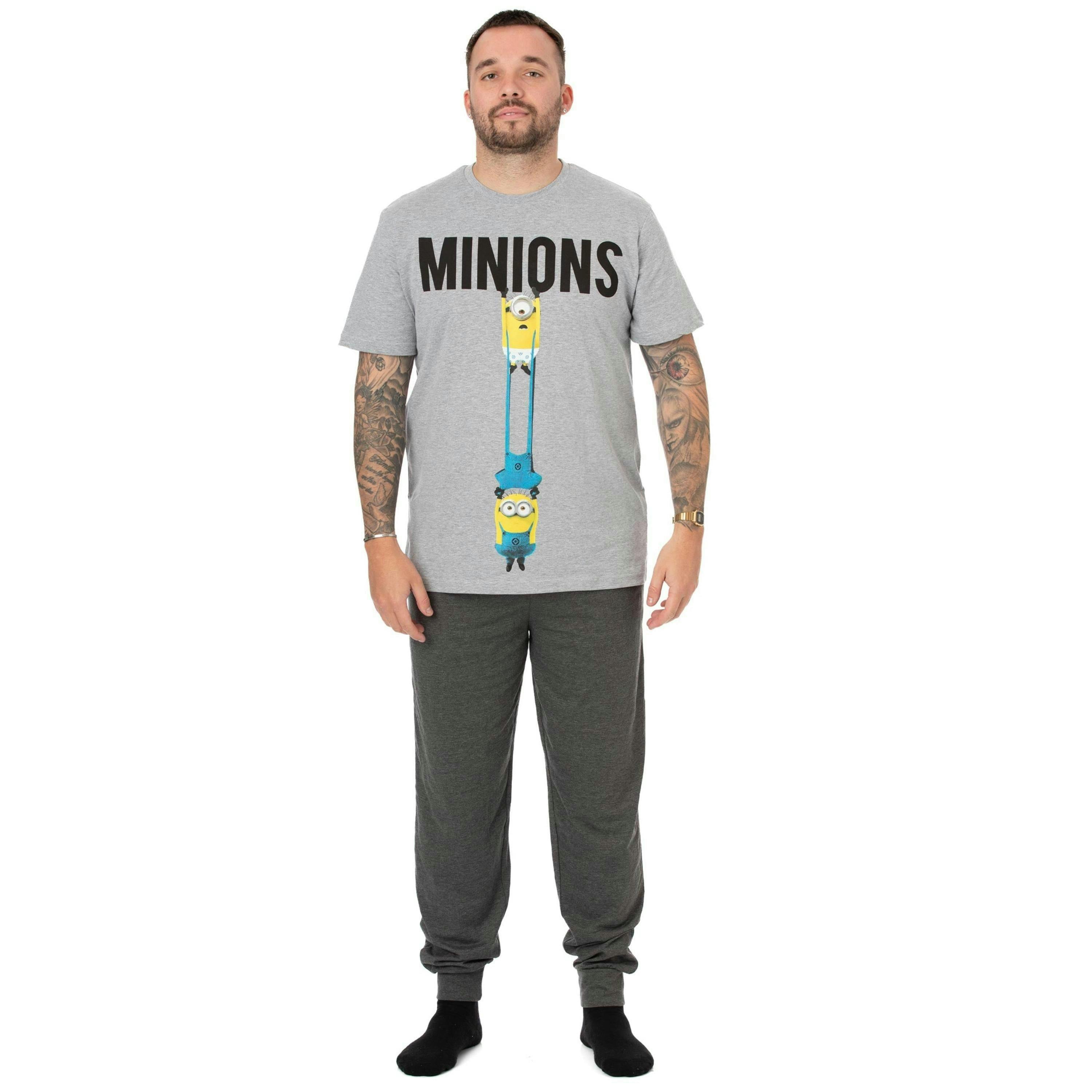 Minions Mens Black Character Short Sleeve Short Leg Pyjama Set by Vanilla Underground , view 1 of 6
