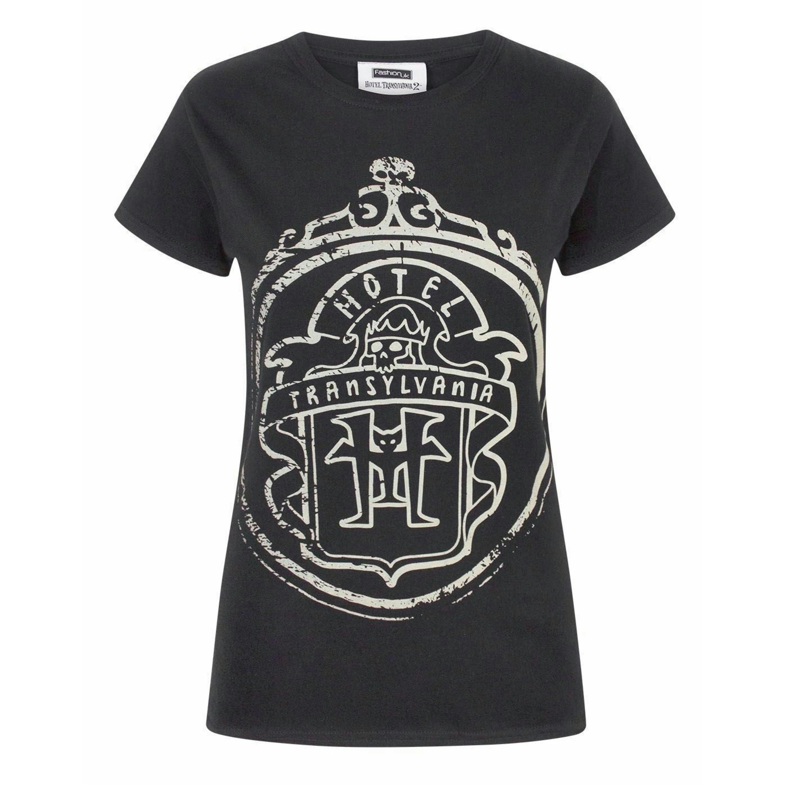 Hotel Transylvania Womens Black Logo Short Sleeved T-Shirt by Vanilla Underground , view 1 of 4