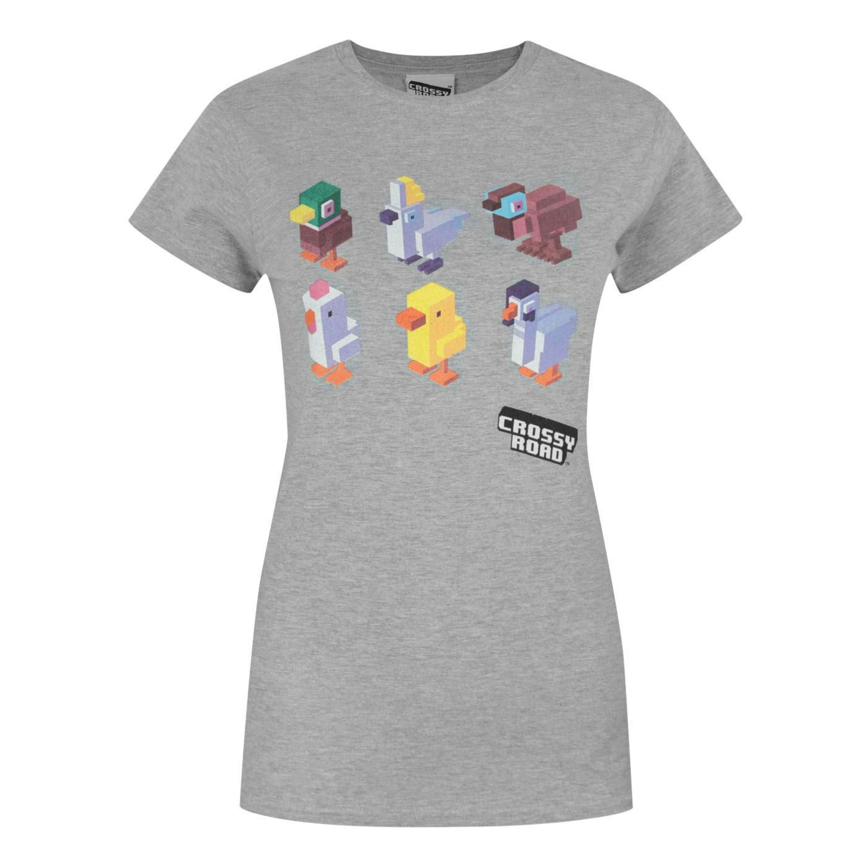 Crossy Road Womens Grey Short Sleeved T-Shirt by Vanilla Underground , view 1 of 1