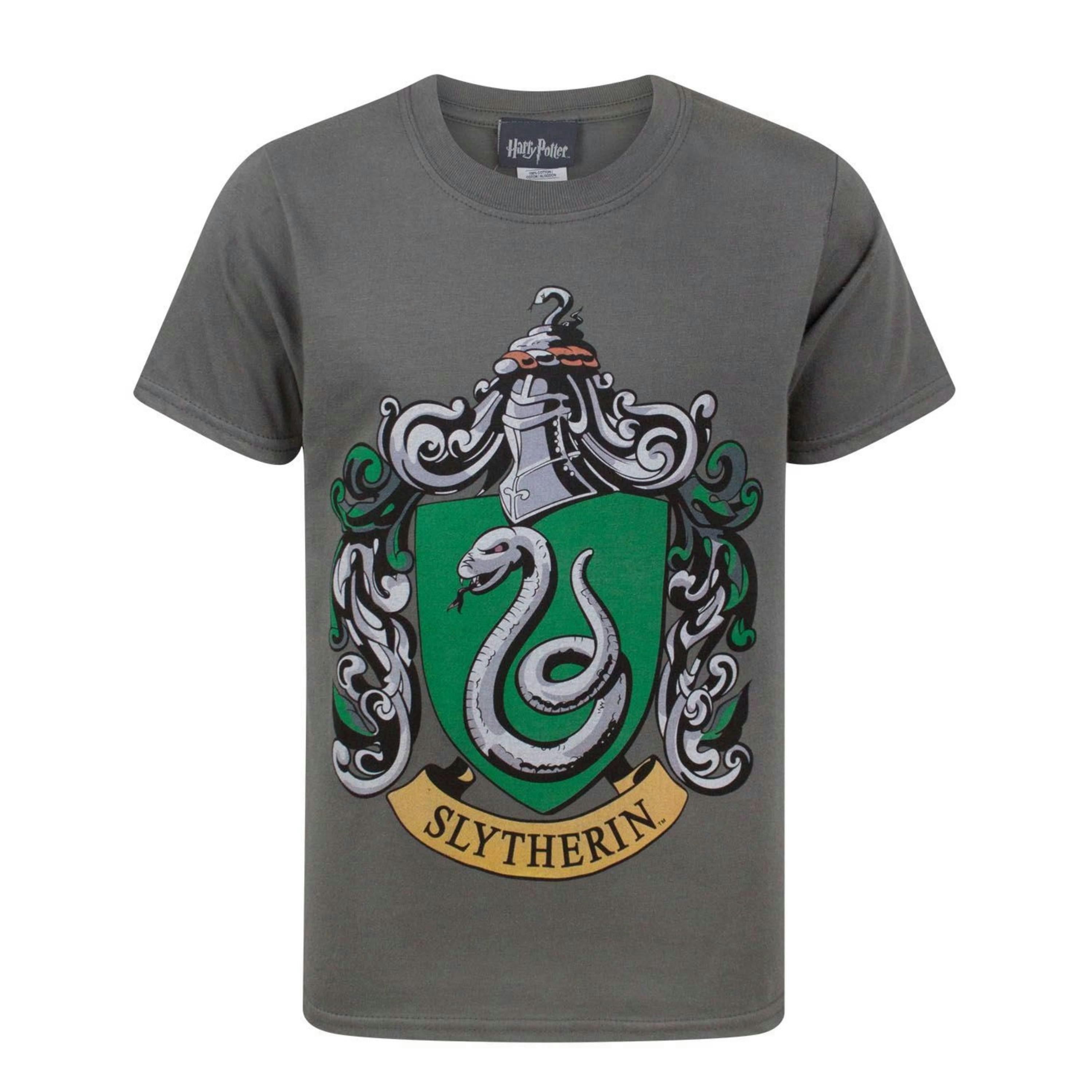 Harry Potter Boys Black Slytherin Crest Short Sleeved T-Shirt by Vanilla Underground , view 1 of 4