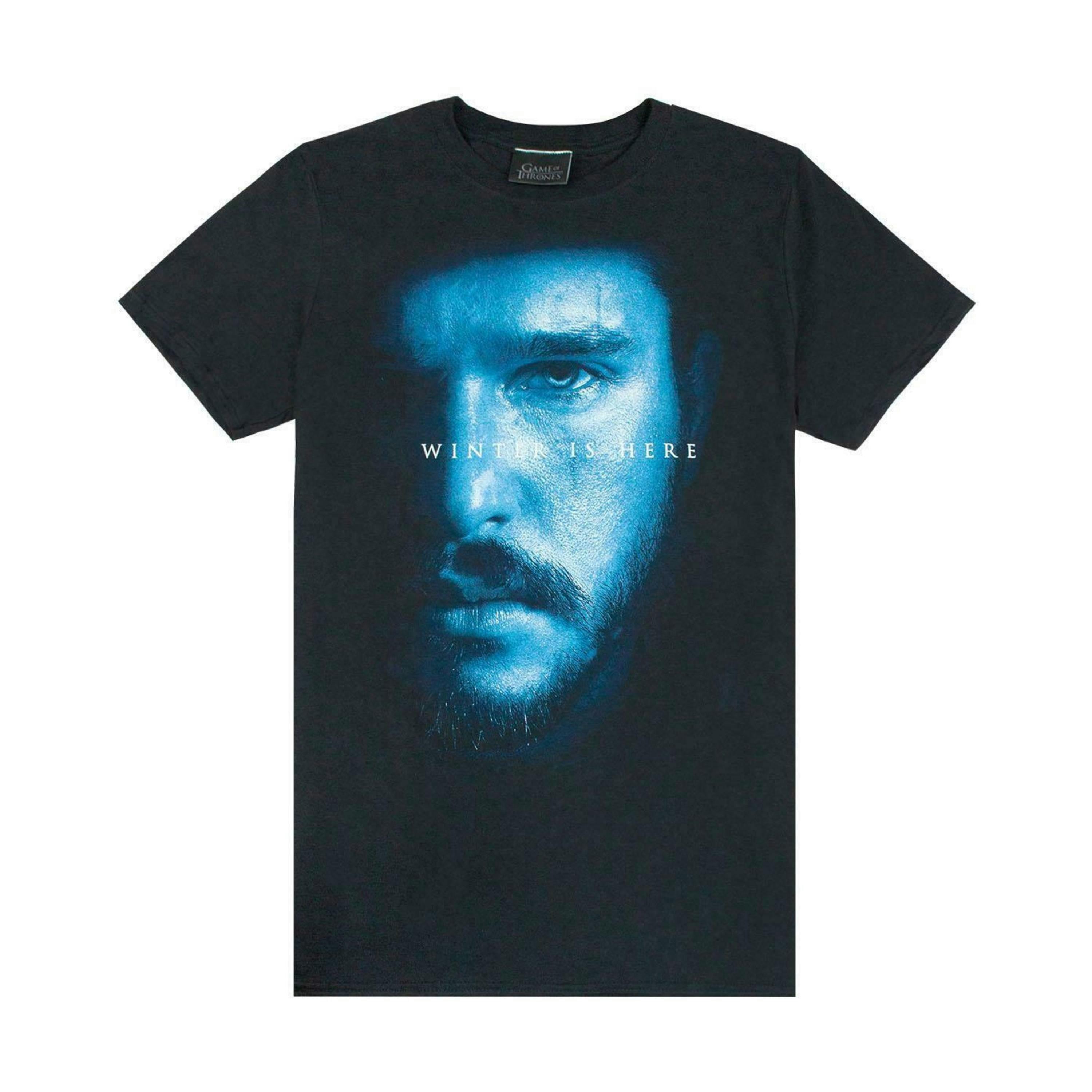 Game of Thrones Mens Black Jon Snow Short Sleeved T-Shirt by Vanilla Underground , view 1 of 4
