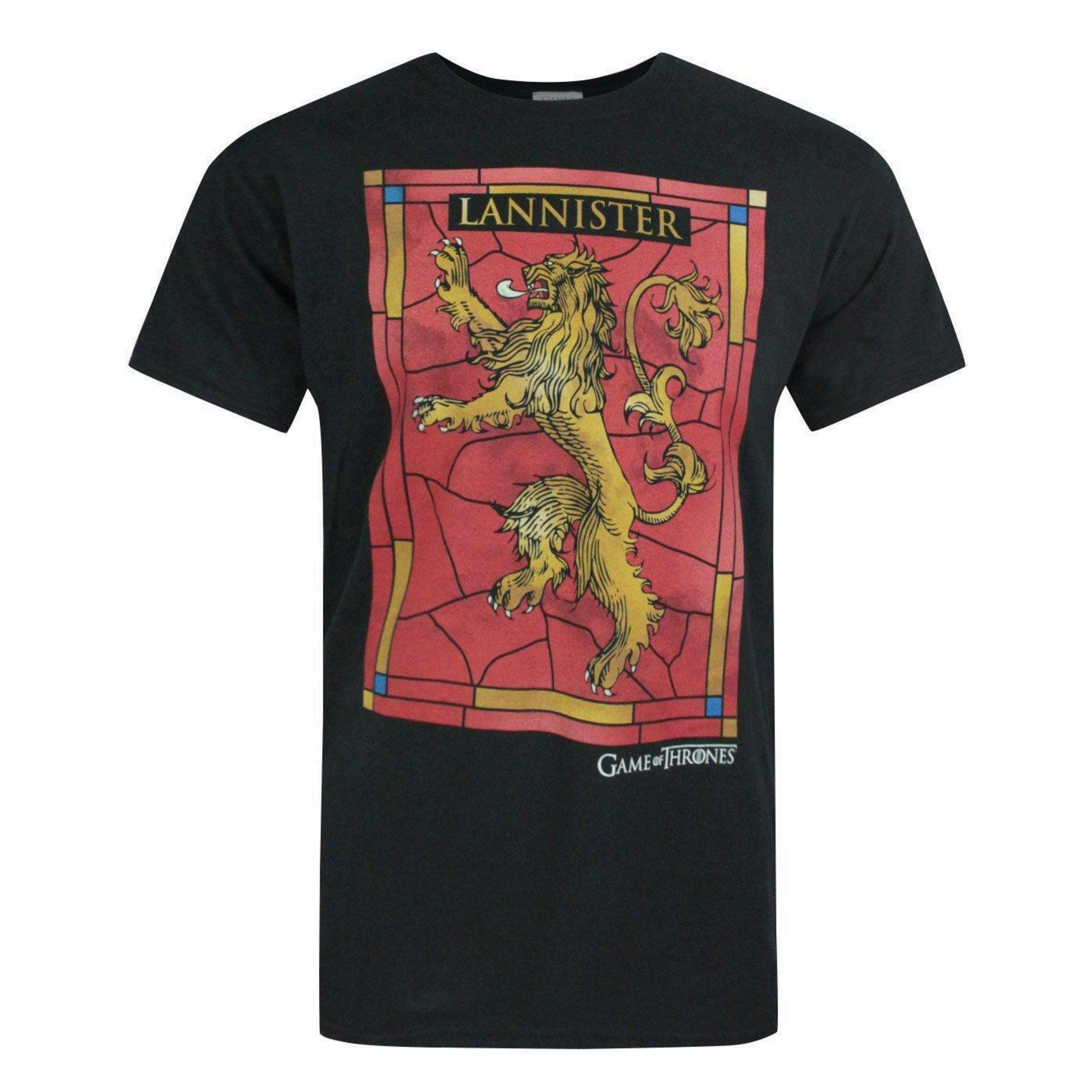 Game of Thrones Mens Black Lannister Lion Short Sleeved T-Shirt by Vanilla Underground , view 1 of 1
