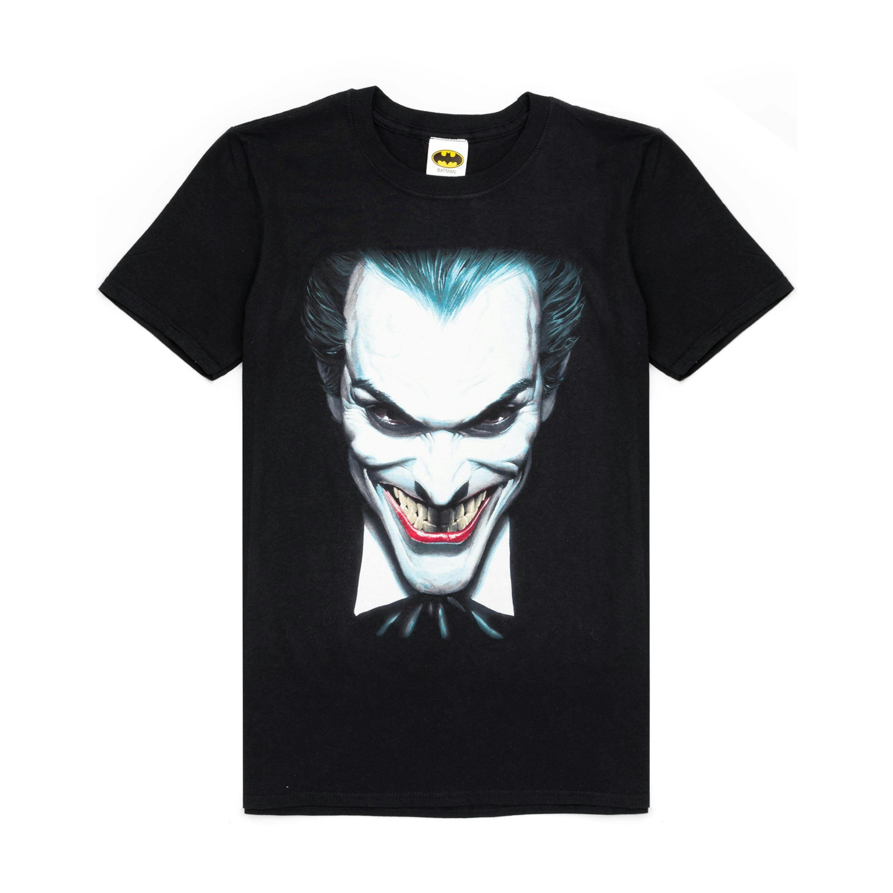 DC Comics Mens Black The Joker Short Sleeved T-Shirt by Vanilla Underground , view 1 of 4