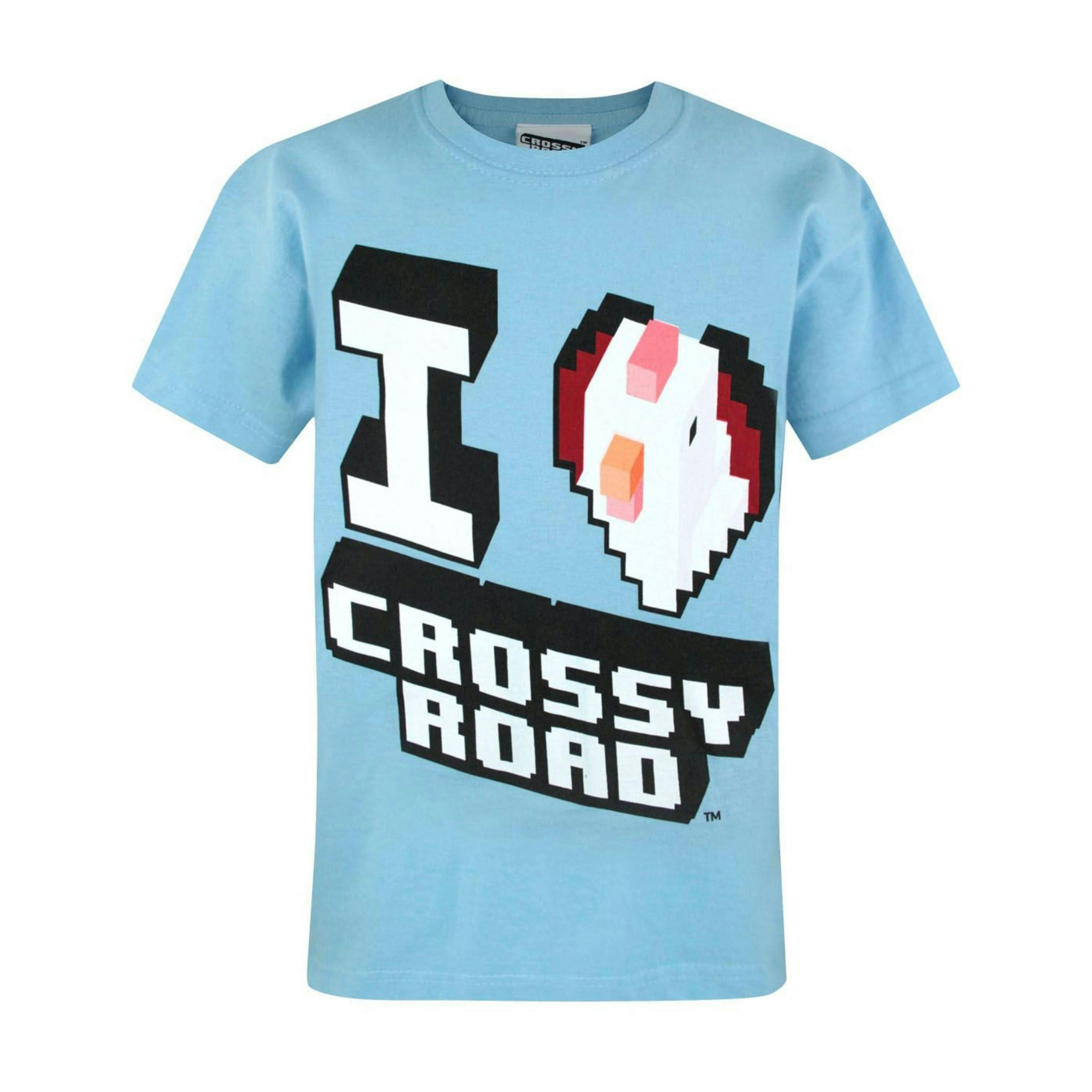 Crossy Road Boys Blue Chicken Mascot Short Sleeved T-Shirt by Vanilla Underground , view 1 of 2