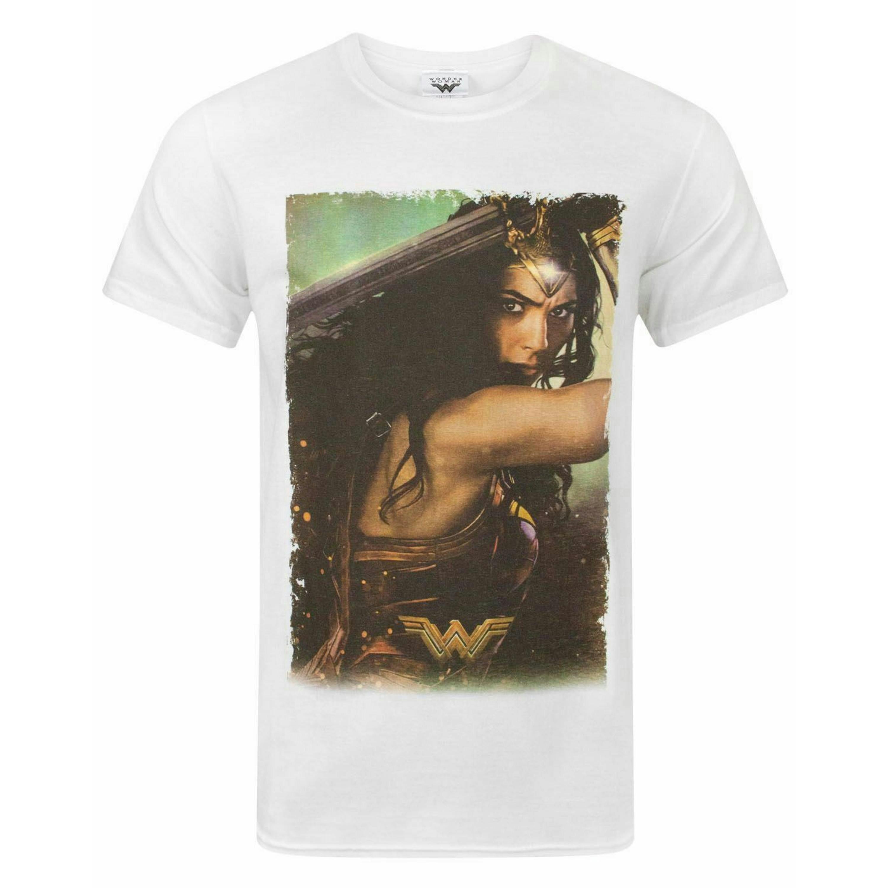 DC Comics Mens White Wonder Woman Short Sleeved T-Shirt by Vanilla Underground , view 1 of 4