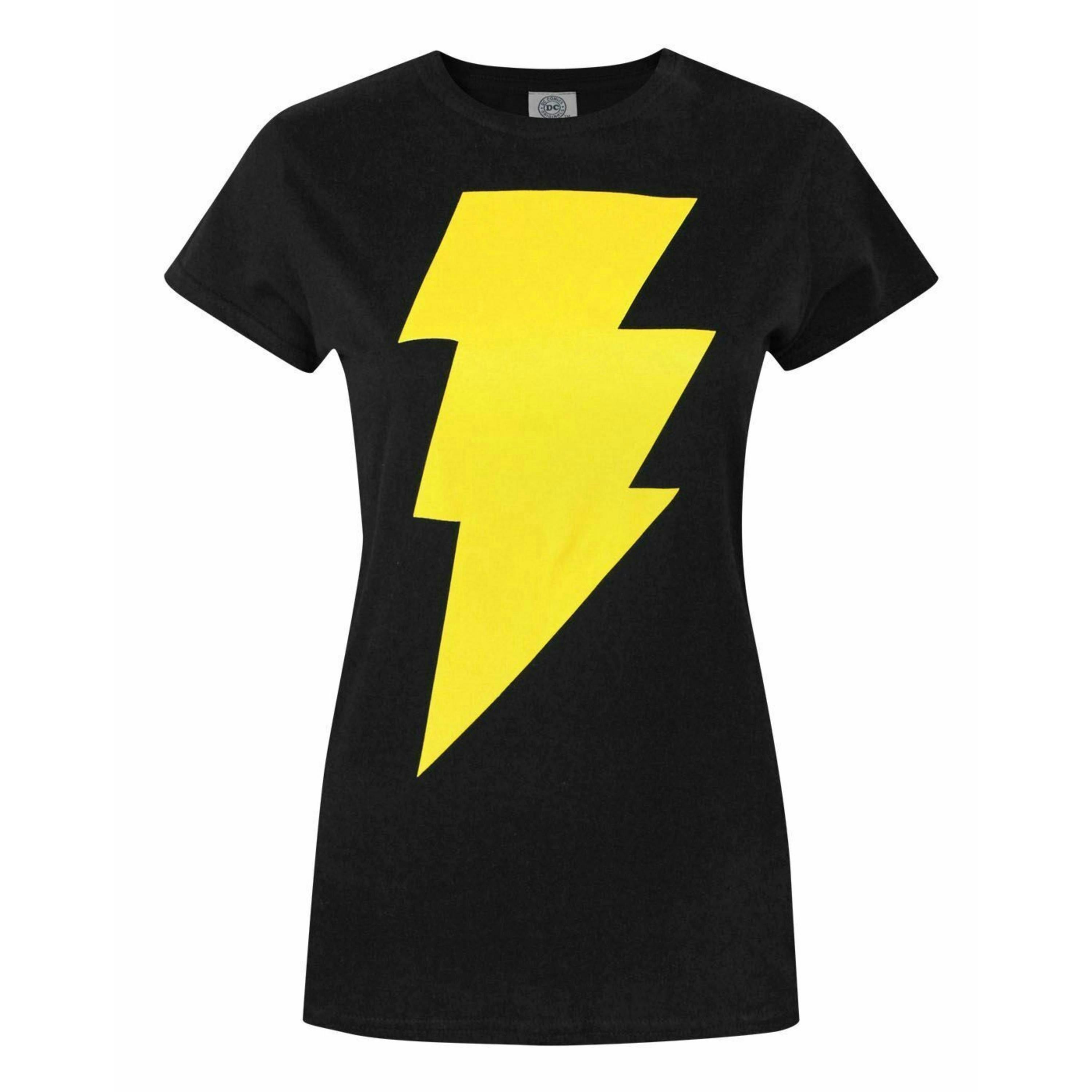 DC Comics Womens Black Black Adam Logo Short Sleeved T-Shirt by Vanilla Underground , view 1 of 1