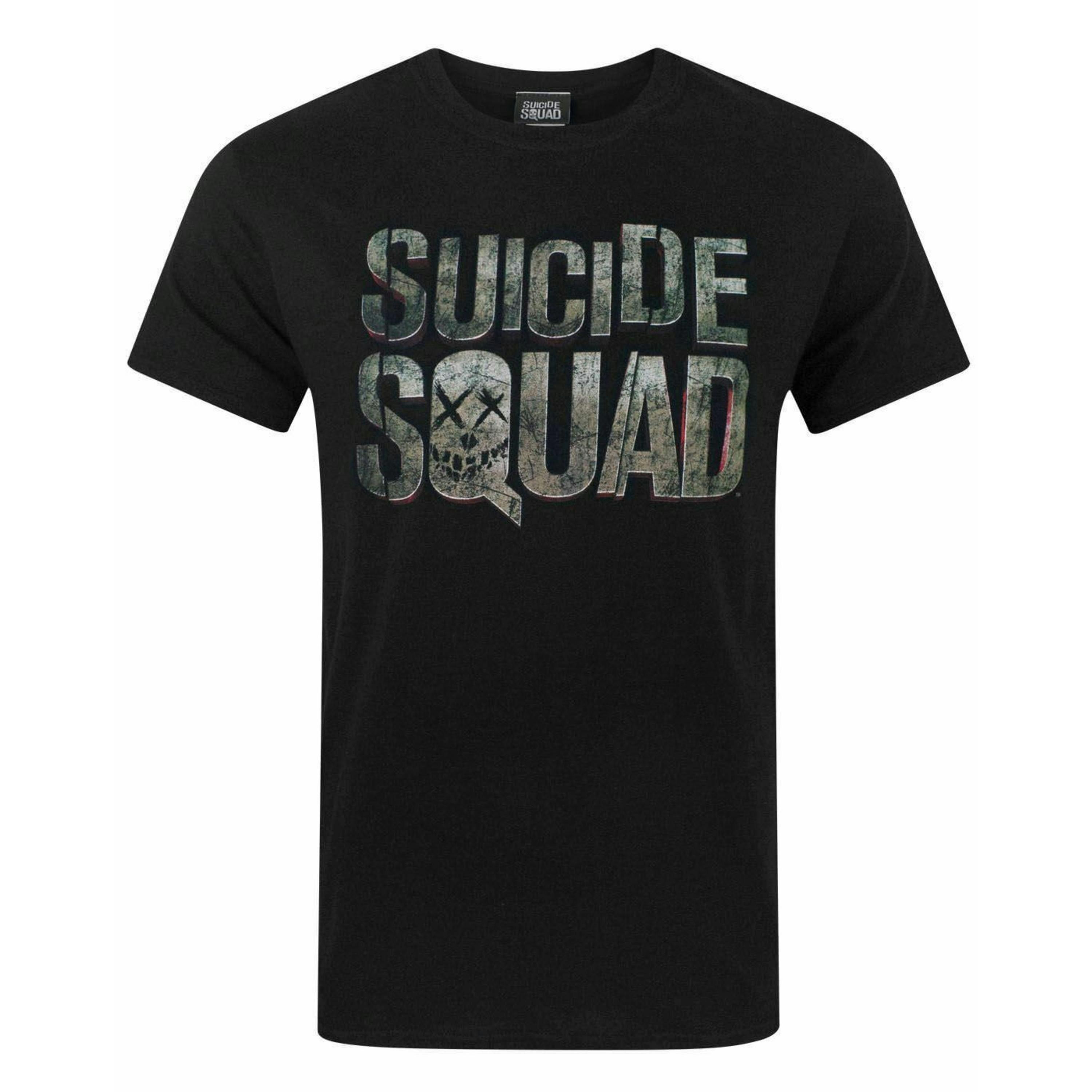 DC Comics Mens Black Suicide Squad Logo Short Sleeved T-Shirt by Vanilla Underground , view 1 of 4