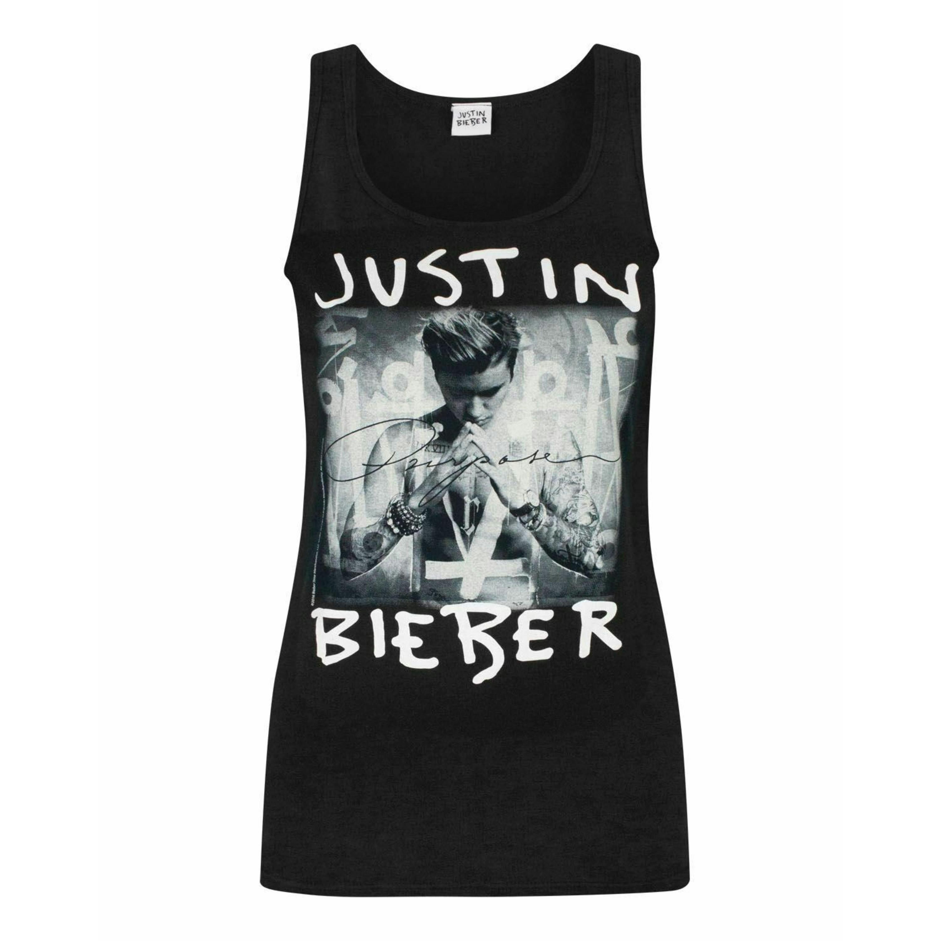 Justin Bieber Womens Black Character Vest by Vanilla Underground , view 1 of 4