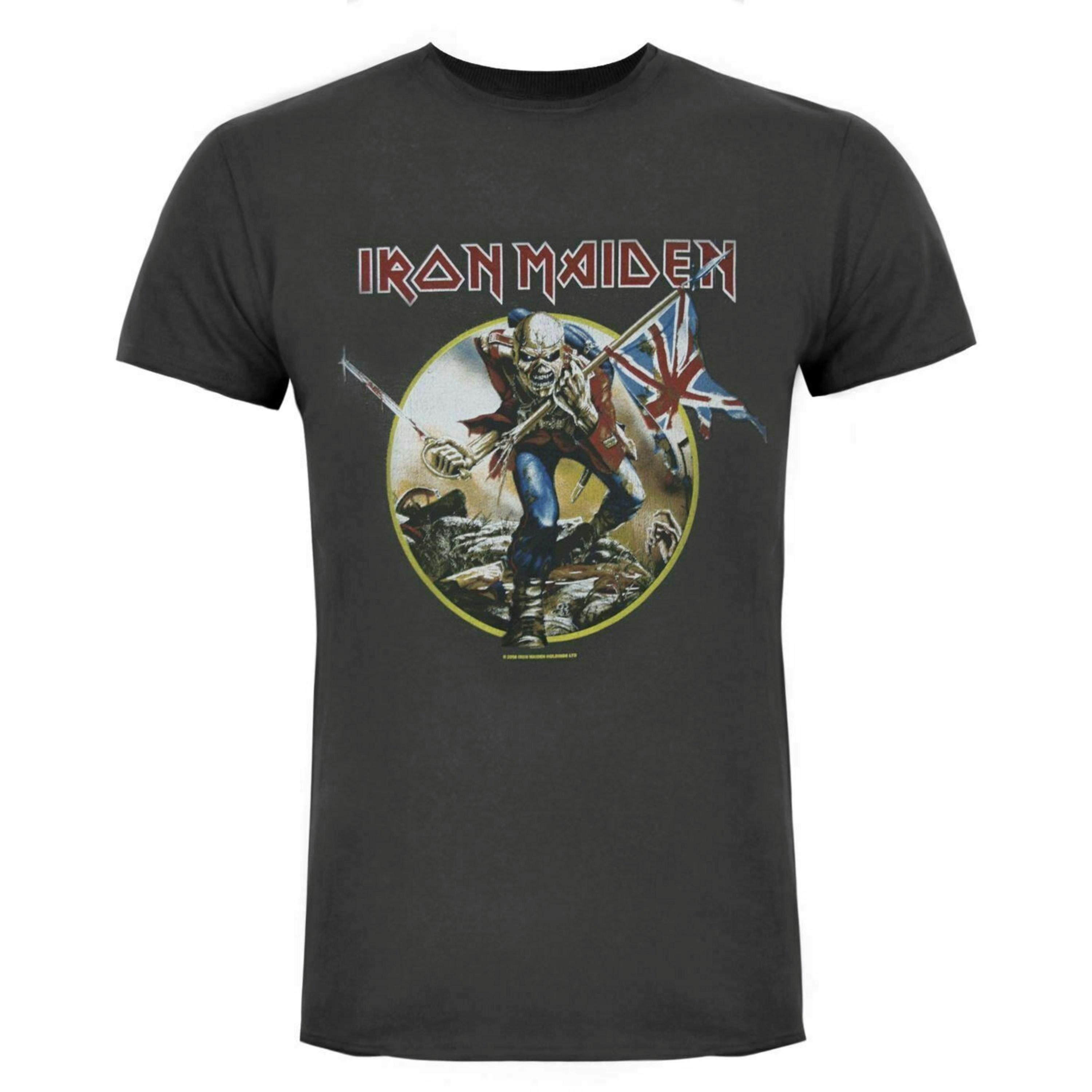 Amplified Clothing Mens Grey Iron Maiden Short Sleeved T-Shirt by Vanilla Underground , view 1 of 4