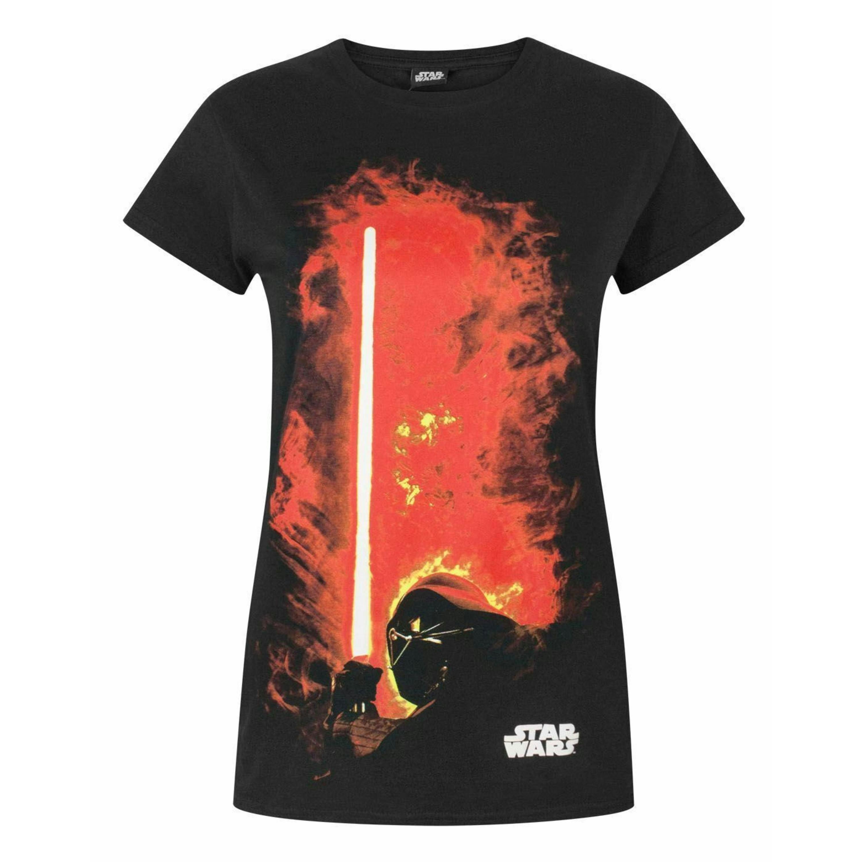 Star Wars Womens Black Darth Vader Short Sleeved T-Shirt by Vanilla Underground , view 1 of 3