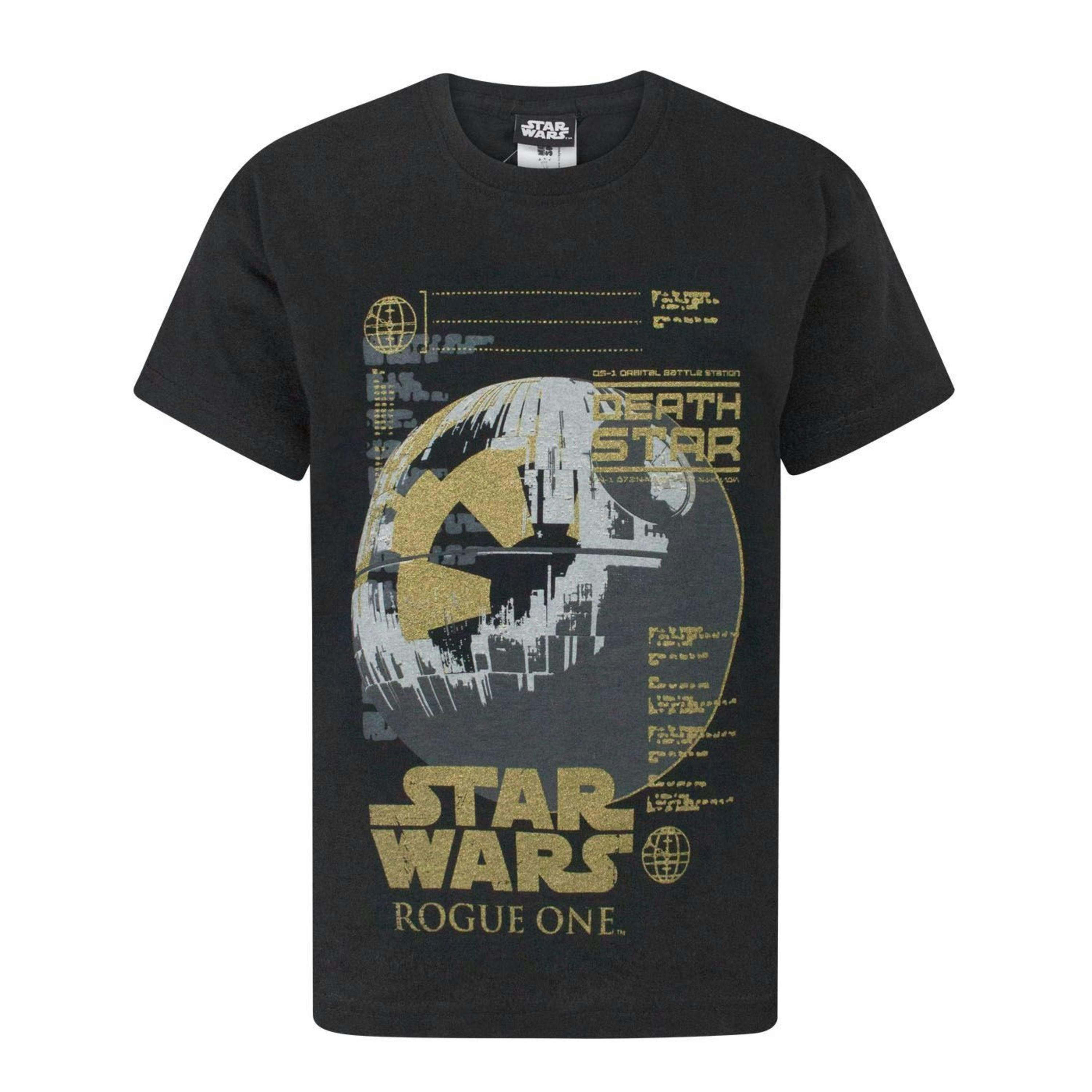 Star Wars Boys Black Death Star Print Short Sleeved T-Shirt by Vanilla Underground , view 1 of 2