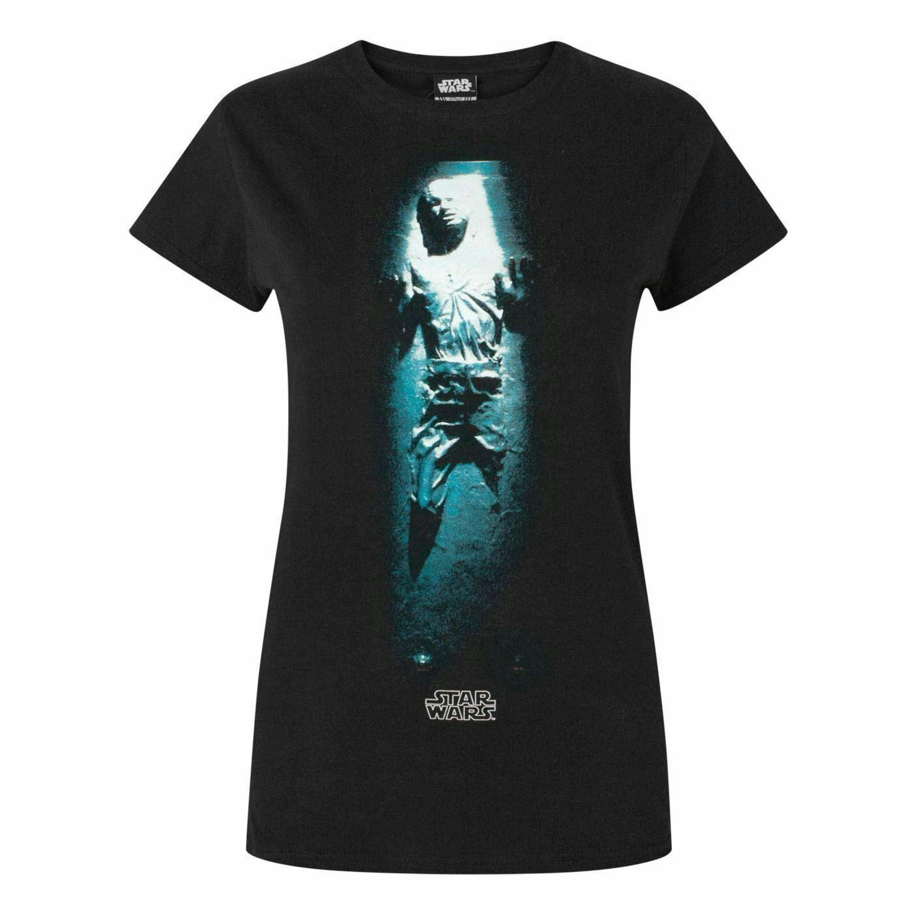 Star Wars Womens Black Han Solo Short Sleeved T-Shirt by Vanilla Underground , view 1 of 4