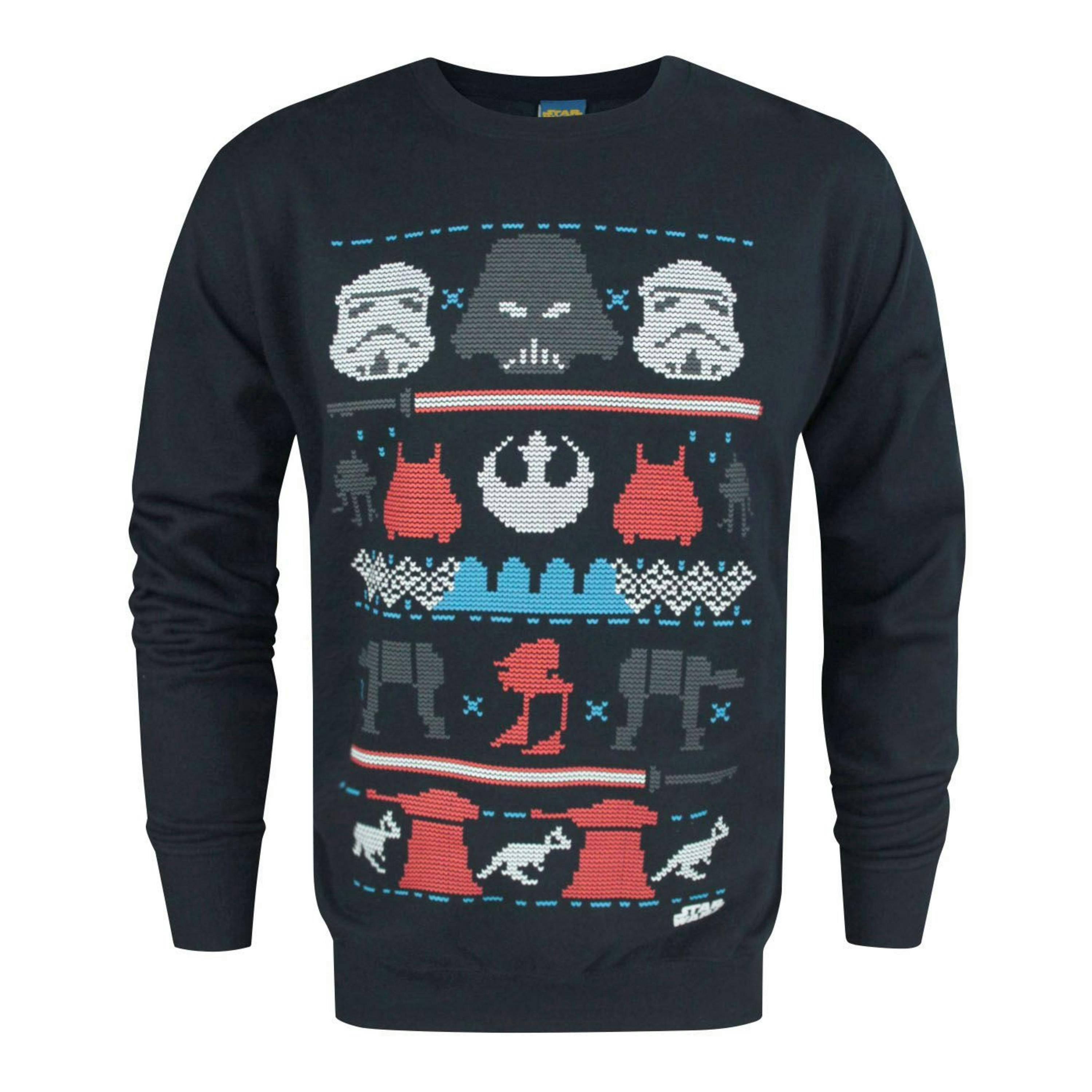 Star Wars Mens Blue Darth Vader Christmas Jumper by Vanilla Underground , view 1 of 3